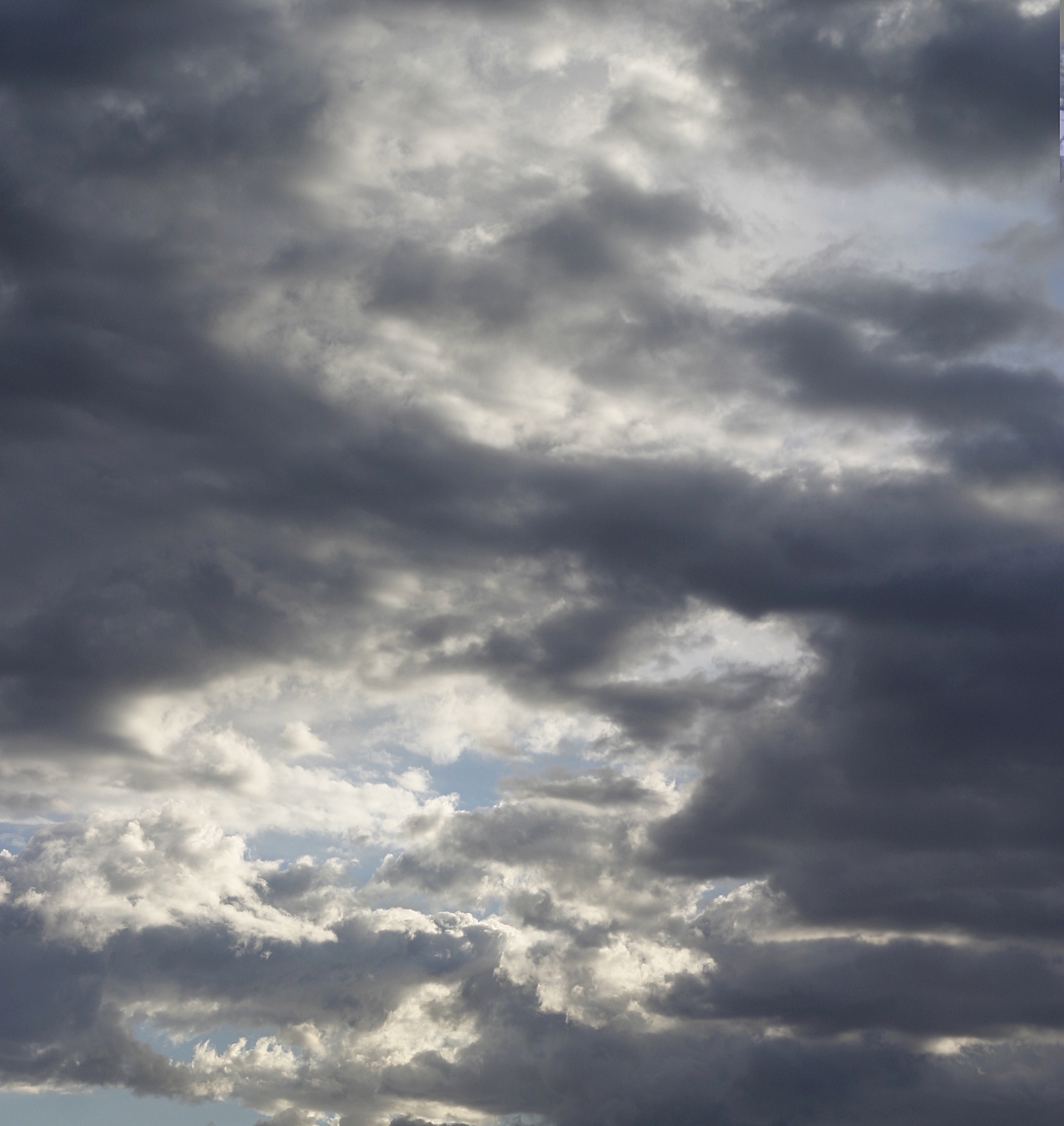 Gray Cloudy Sky: The scattering of sunlight at the cloud's upper reaches and margins, Skies. 2050x2170 HD Wallpaper.