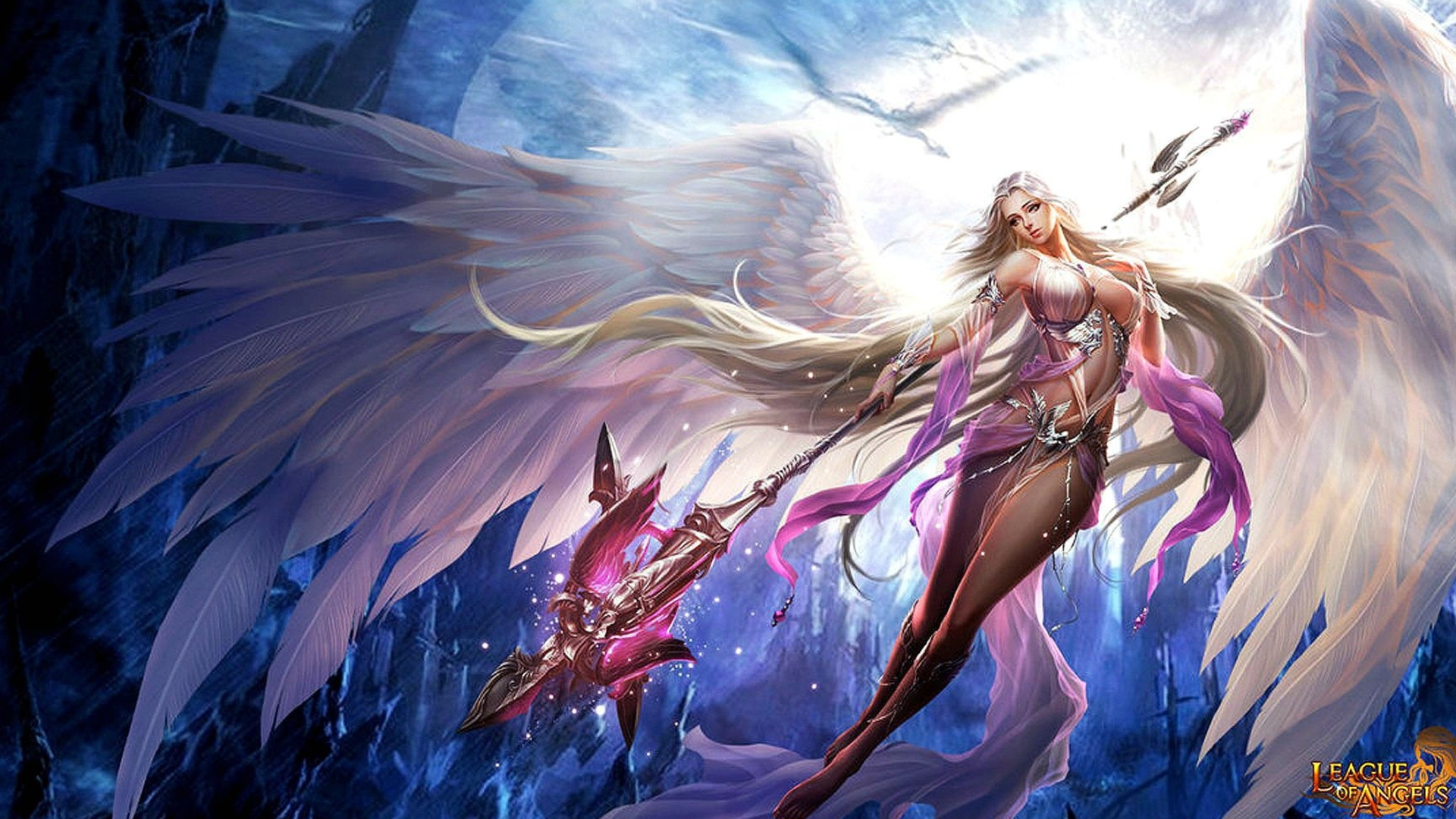 League of Angels, Fantasy angel warrior, League angels game, HD backgrounds, 1920x1080 Full HD Desktop