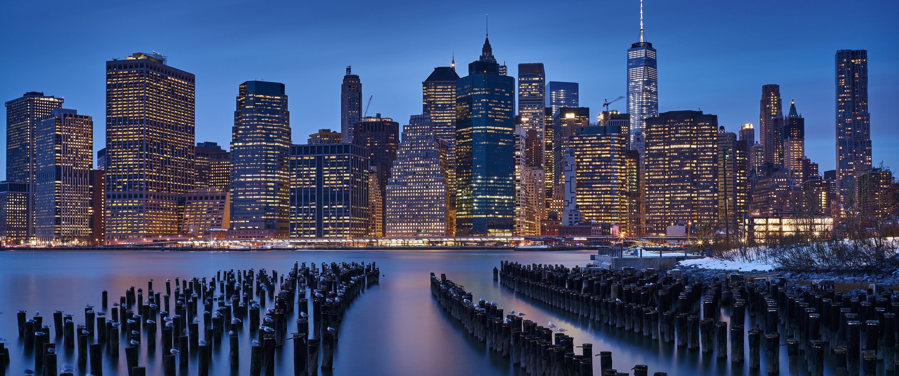 Manhattan (Travels), 4K Manhattan wallpaper, City lights, Cityscape beauty, 3440x1440 Dual Screen Desktop