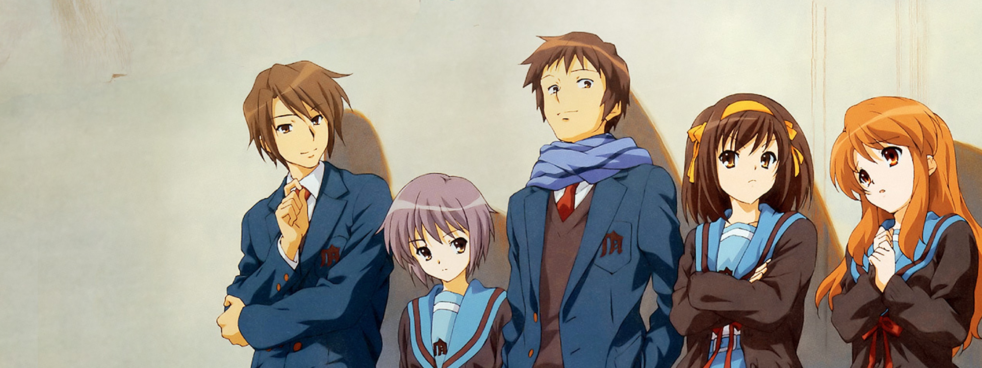 Haruhi Suzumiya, Postmodernist anime, Seanjetravers, Anime, 3200x1200 Dual Screen Desktop
