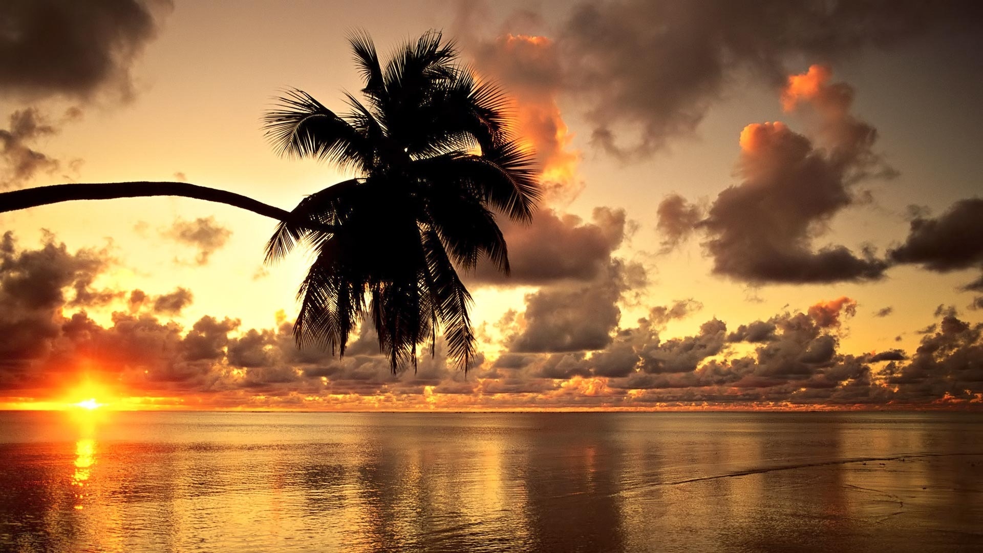 Hawaiian Sunset, HD beach wallpapers, Paradise on earth, Hawaii beach, 1920x1080 Full HD Desktop