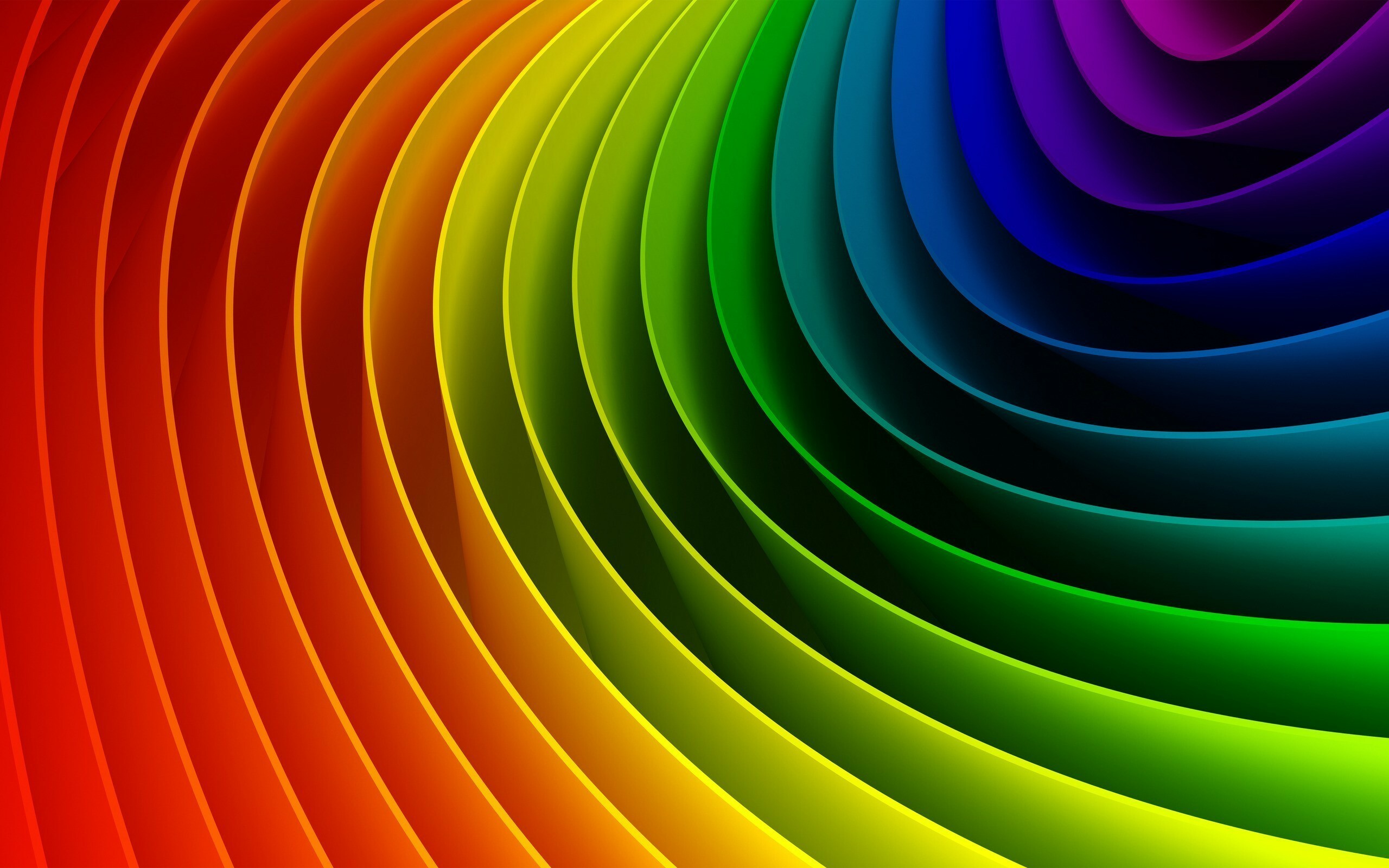 Rainbow Colors: Gradient, Lines segments, Visual elements. 2560x1600 HD Wallpaper.
