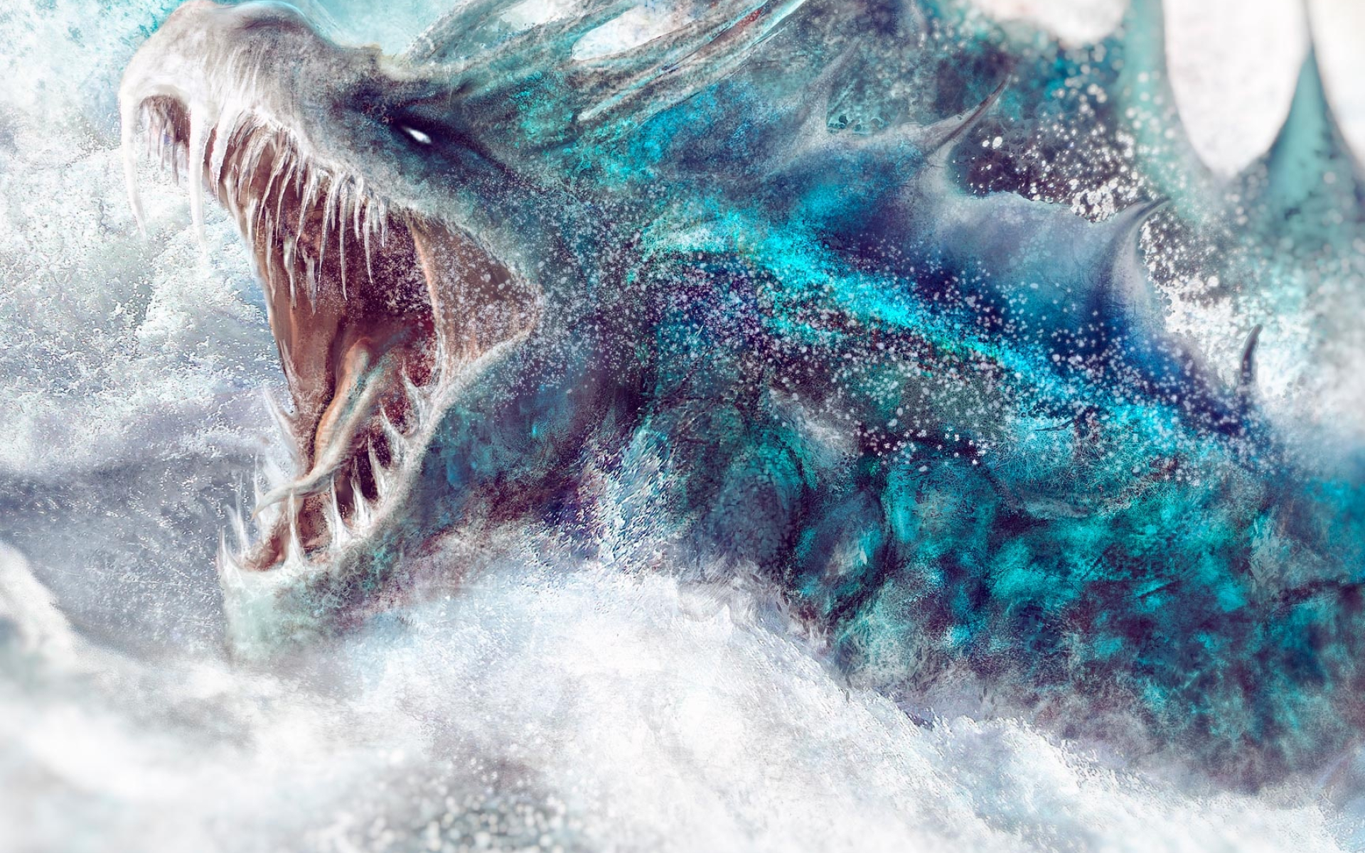 Ice Dragon, Fantasy Creature, Mythical Beast, Fire and Ice, 1920x1200 HD Desktop