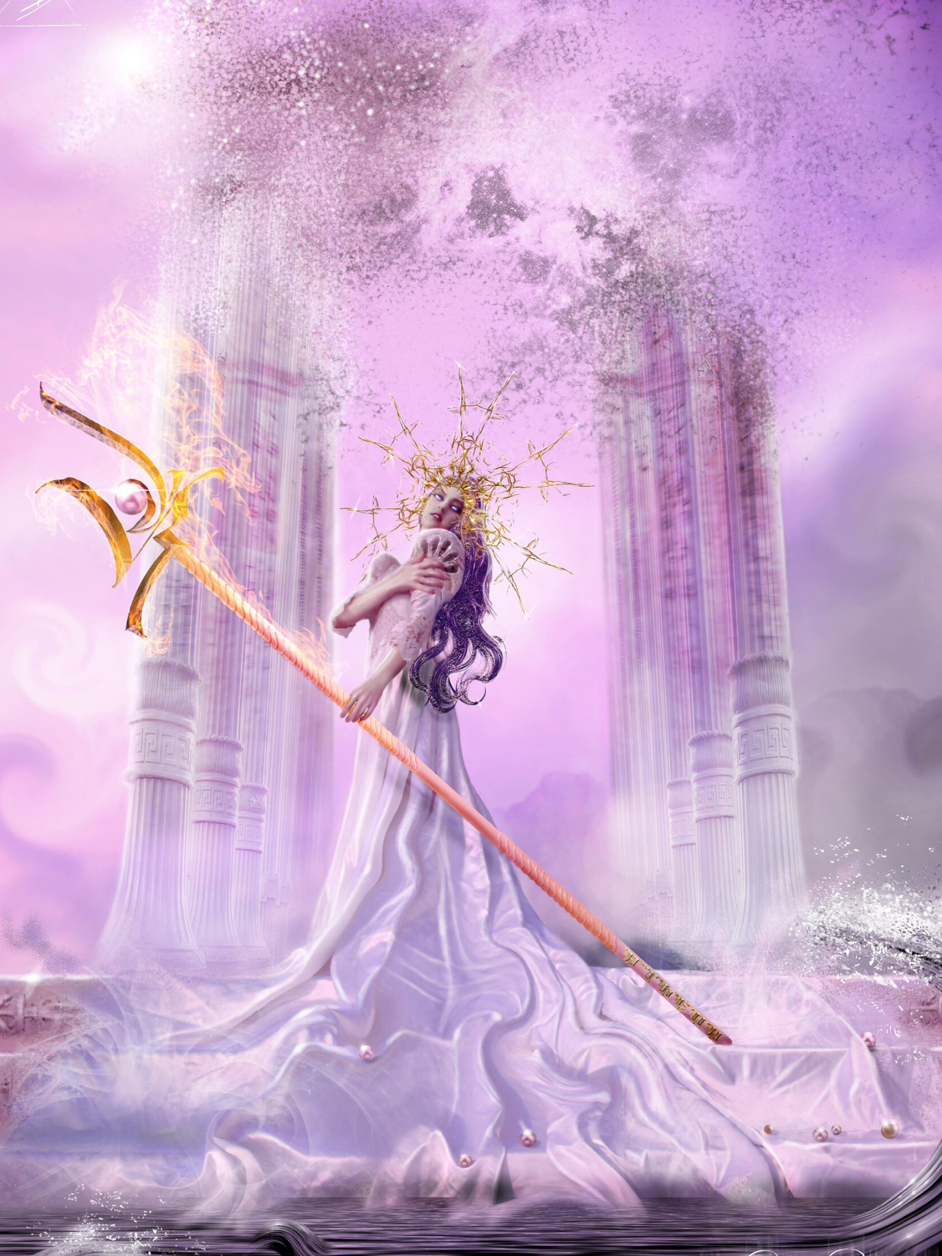 Athena, Fantasy Art Wallpaper, 1850x2460 HD Handy