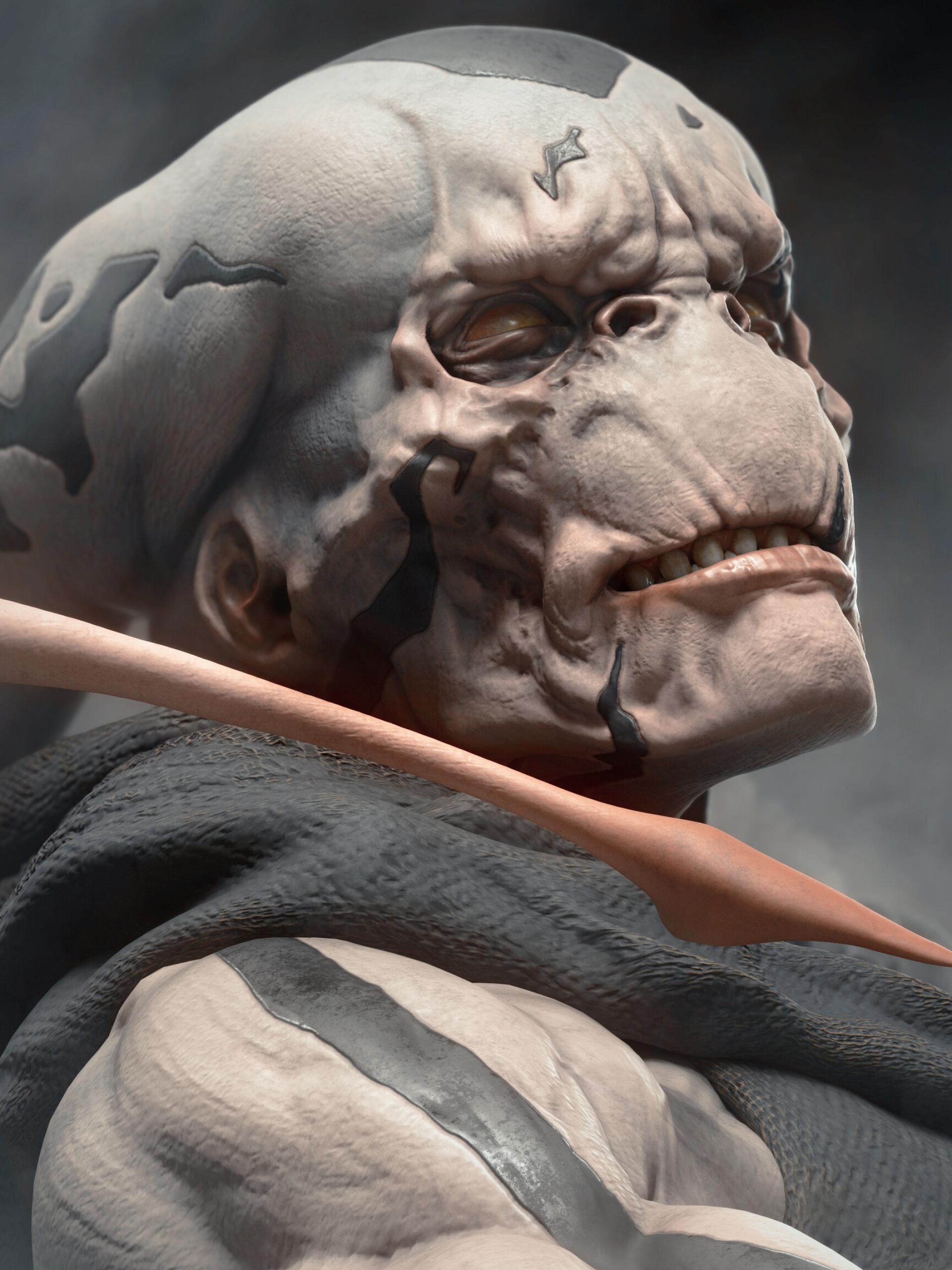 Gorr the God Butcher, Sculpting perfection, ZBrush showcase, Immersive artistry, 1920x2560 HD Phone