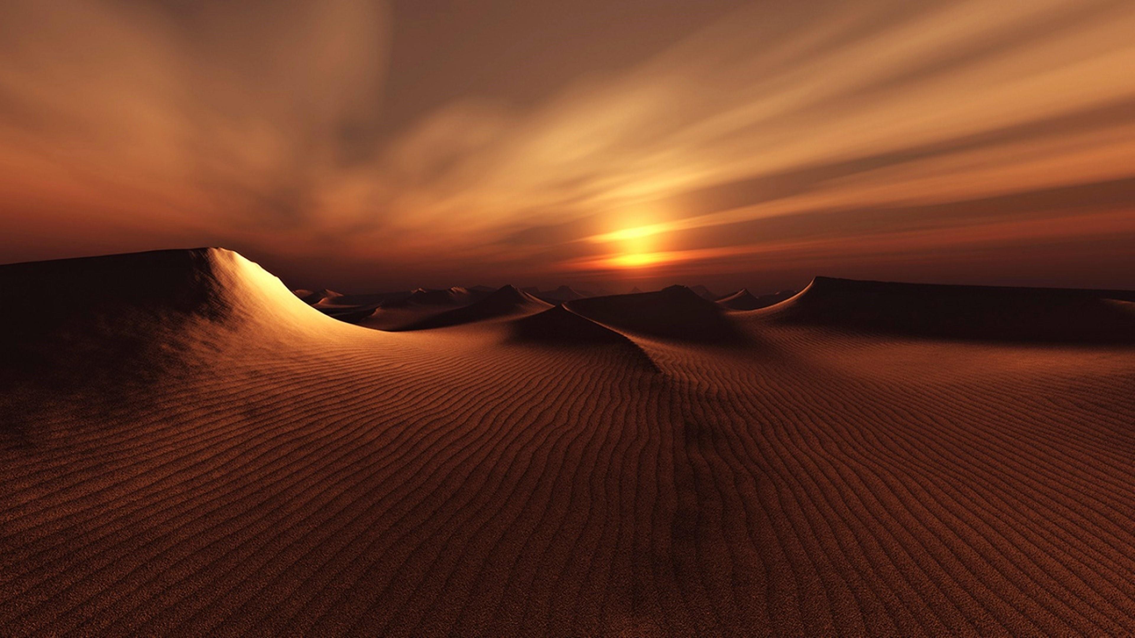 Gobi Desert, Desert sunset, Breathtaking beauty, Golden hour, 3840x2160 4K Desktop