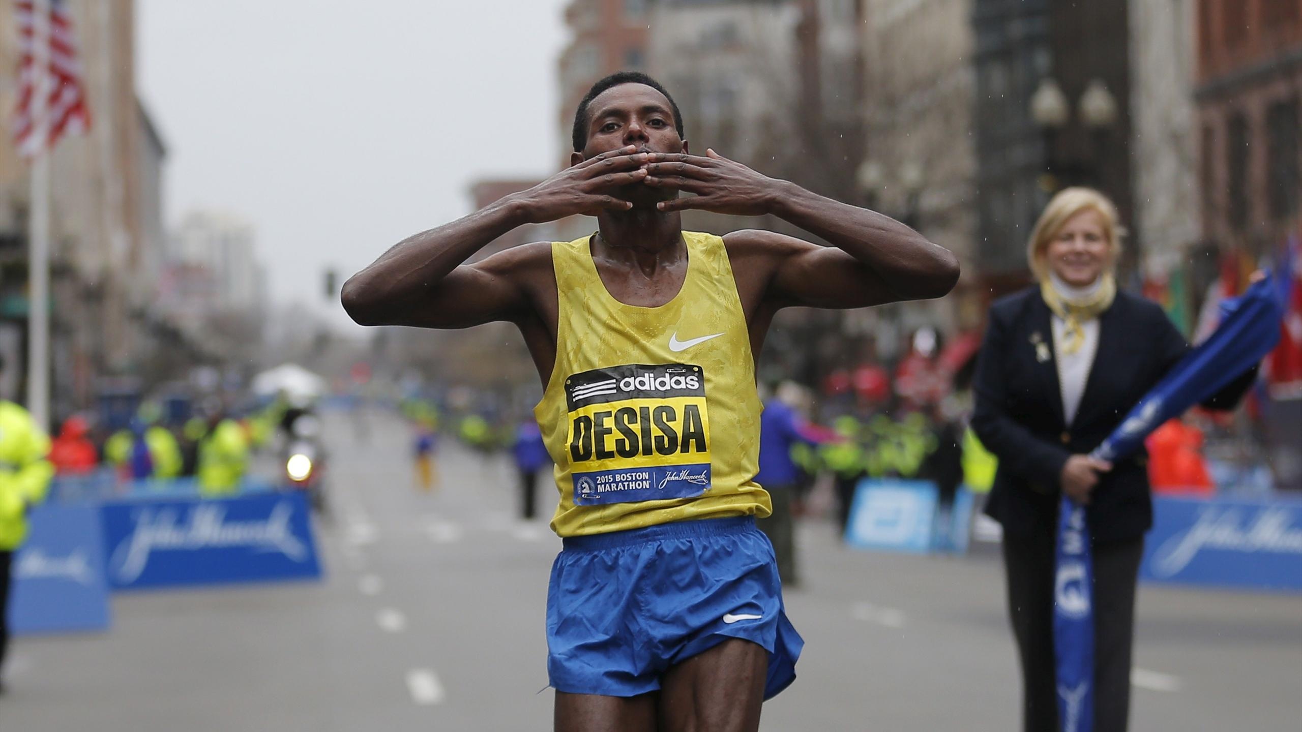 Lelisa Desisa, Men's Boston Marathon, Eurosport, 2560x1440 HD Desktop