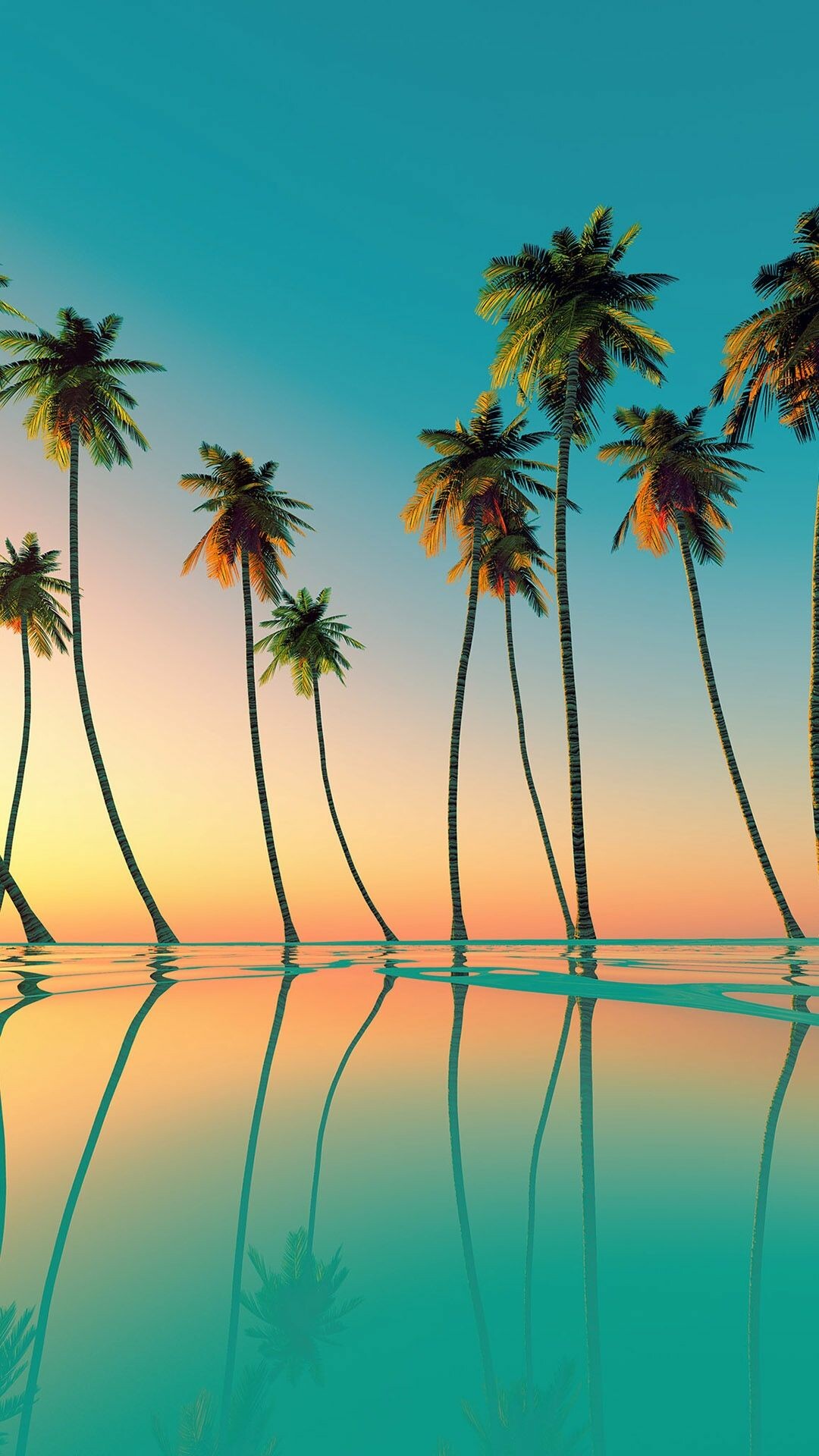 Palm Tree: Known for their long, slender trunks and thin fronds. 1080x1920 Full HD Wallpaper.