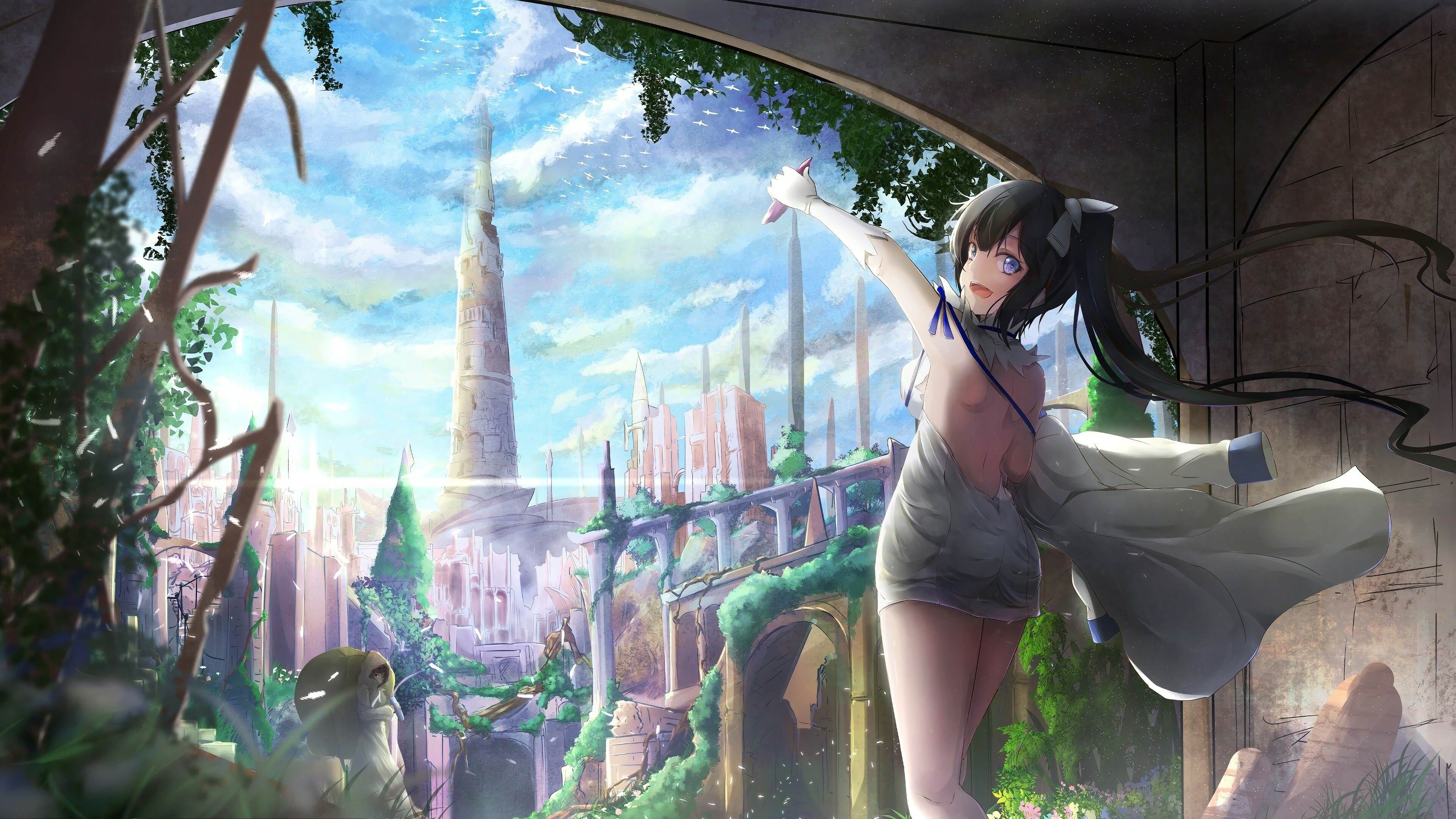 Is It Wrong to Try to Pick Up Girls in a Dungeon?: Hestia, The Goddess of Hearth, Manga. 3840x2160 4K Wallpaper.