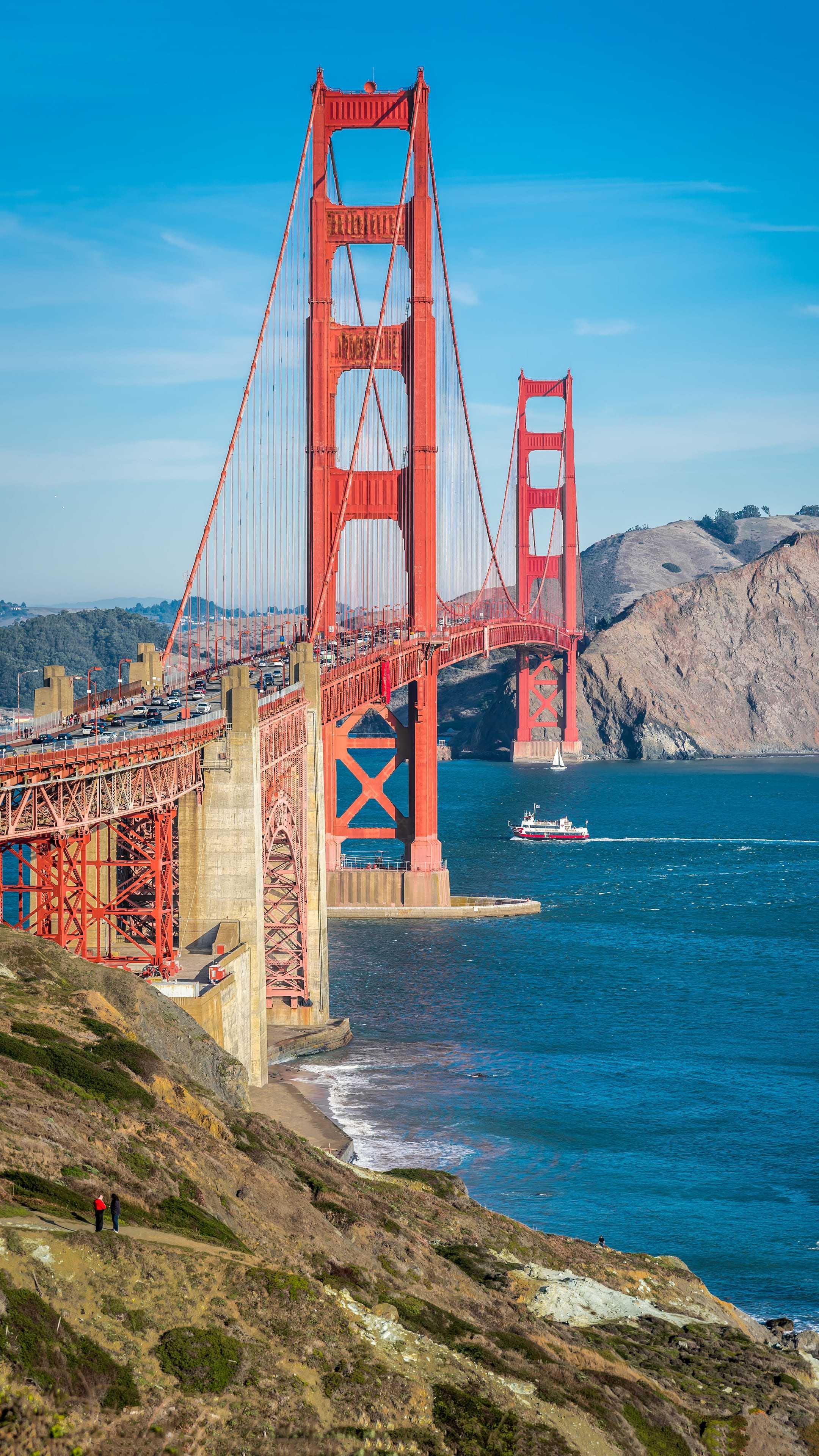Golden Gate Bridge, Travels, Architecture, Landmark, 2160x3840 4K Handy