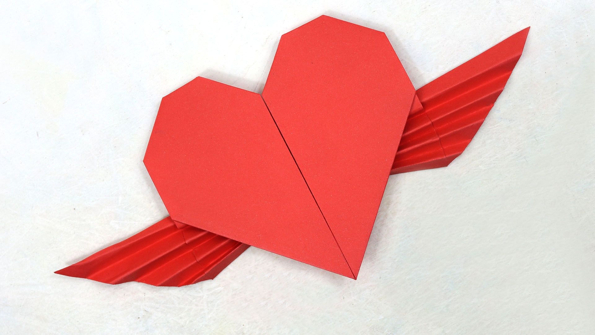 Heart With Wings, Paper craft, Origami winged heart, Valentine's Day DIY, 1920x1080 Full HD Desktop