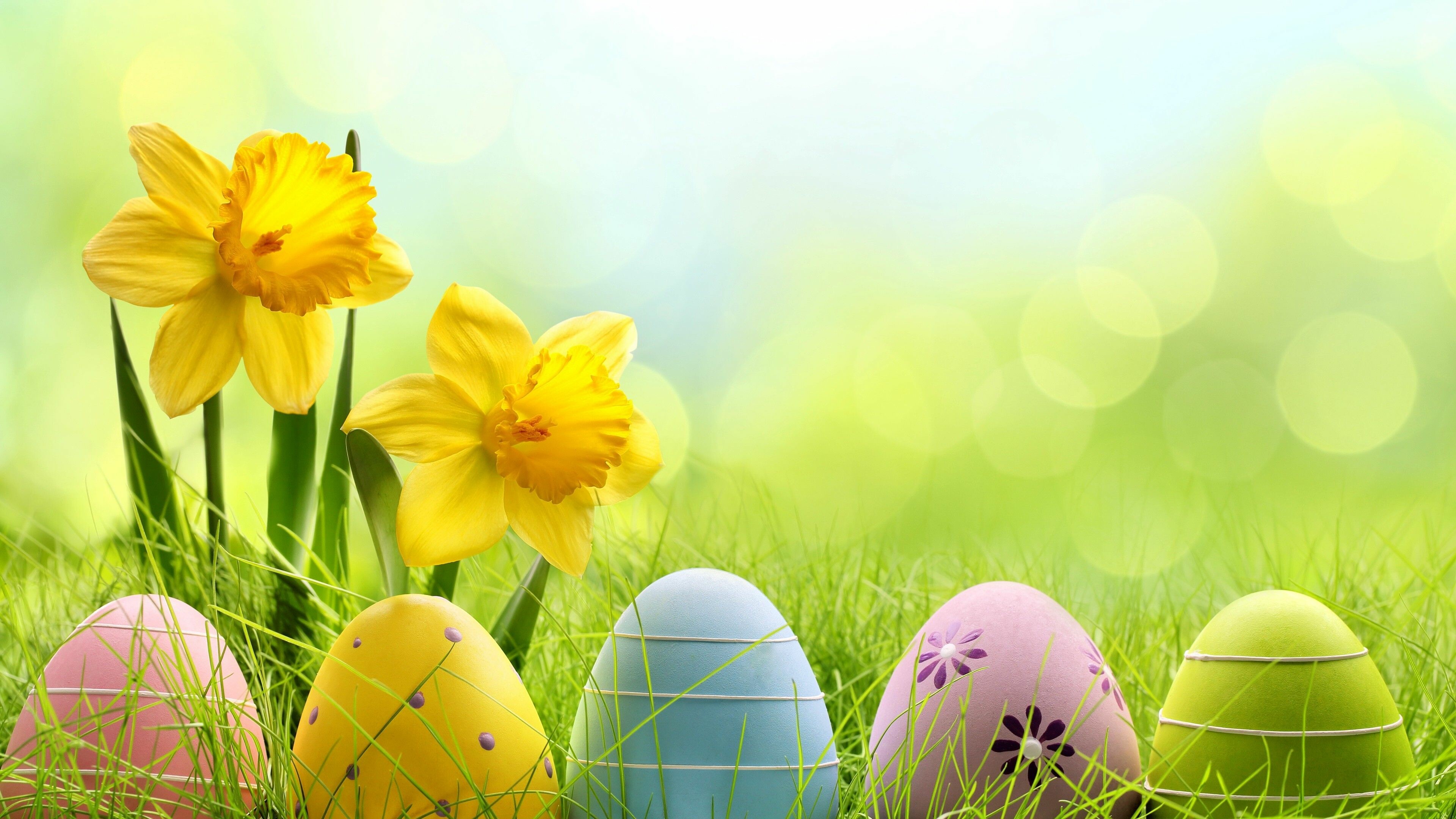Easter: Holiday, Eggs, Celebrations, A Christian festival and cultural holiday. 3840x2160 4K Background.