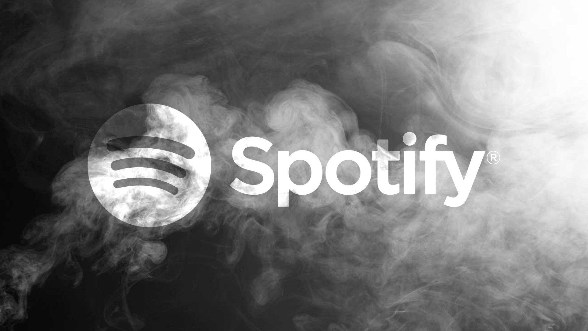 Spotify: A music streaming platform, Over 433 million monthly active users, Monochrome. 1920x1080 Full HD Background.