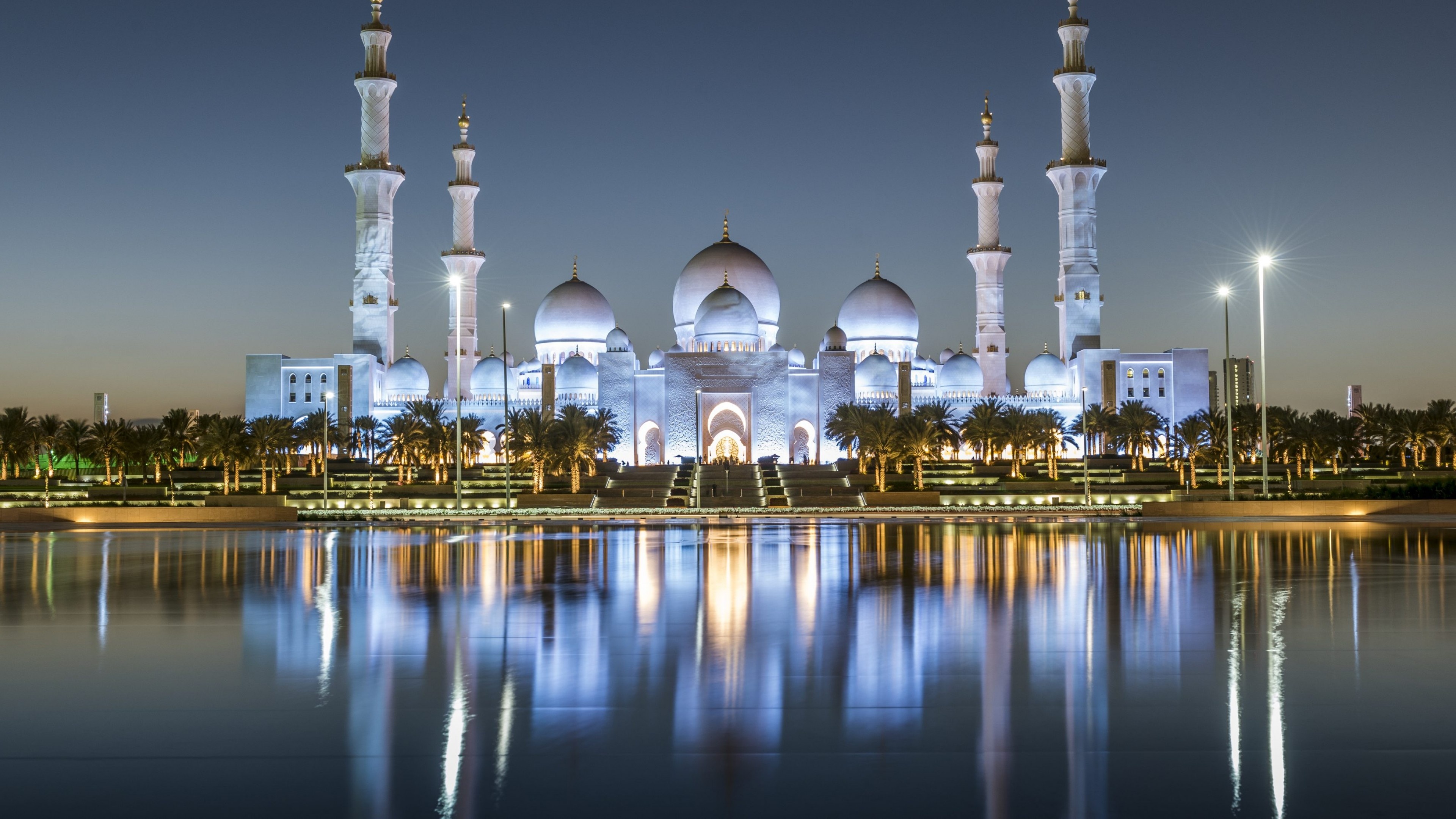 Abu Dhabi, UAE, Sheikh Zayed Mosque, Architectural beauty, 3840x2160 4K Desktop