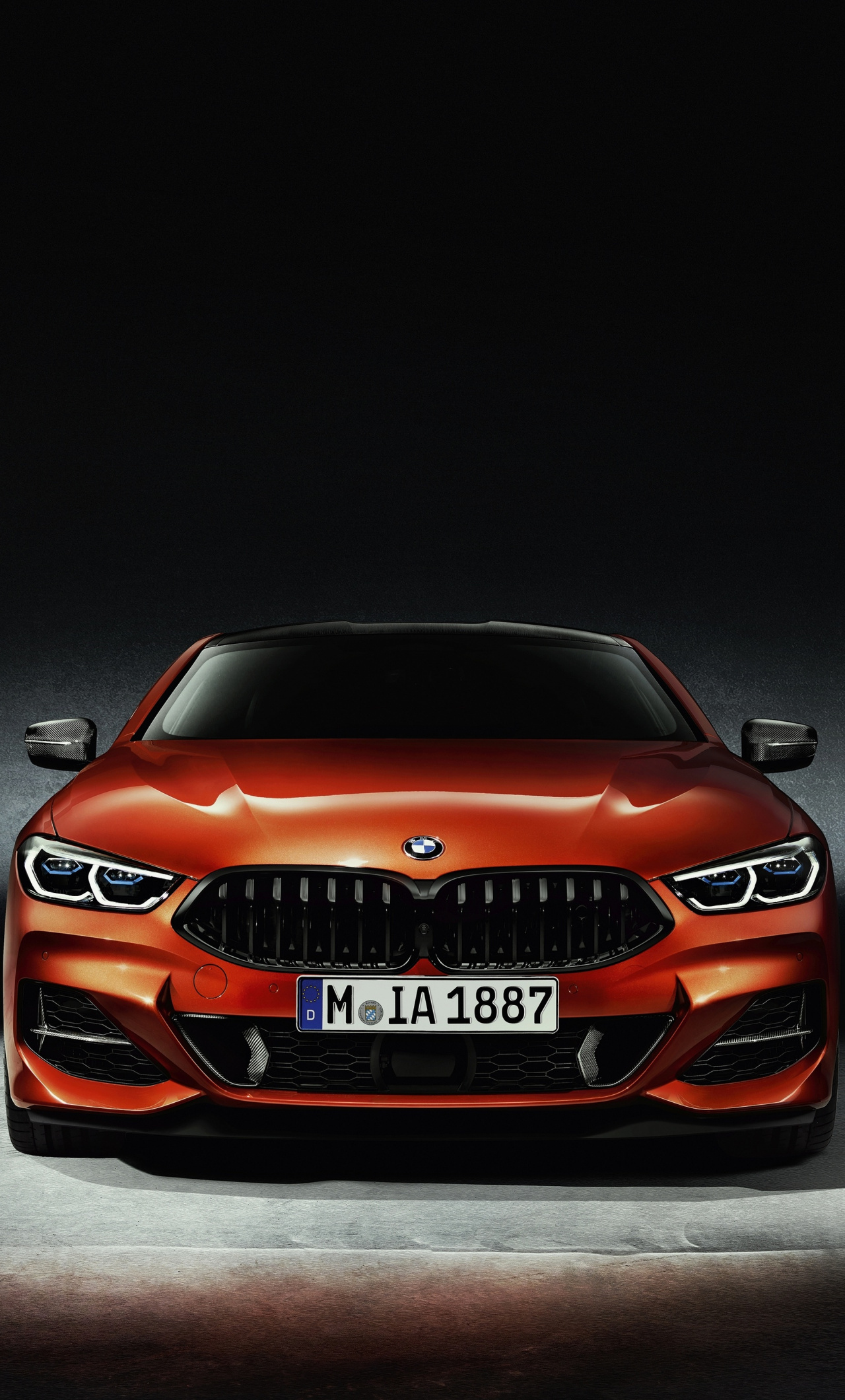 BMW 8 Series, Auto, Orange, Front wallpaper, 1280x2120 HD Phone
