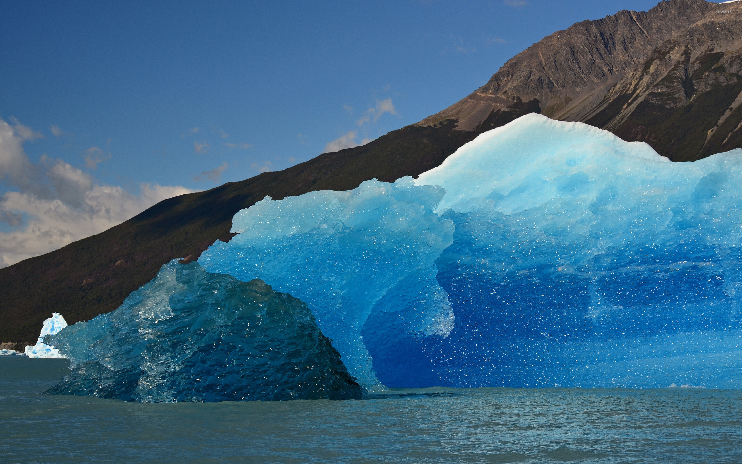 Glacier: Blue melting ice, The solid form of water, Natural environment, A mass of ice. 2880x1800 HD Wallpaper.