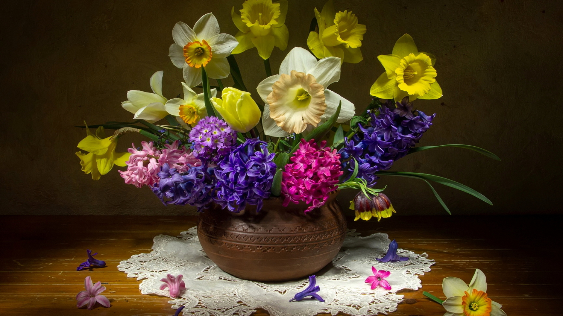 Hyacinth, Nature's beauty, Tulip bouquet, Daffodils, 1920x1080 Full HD Desktop