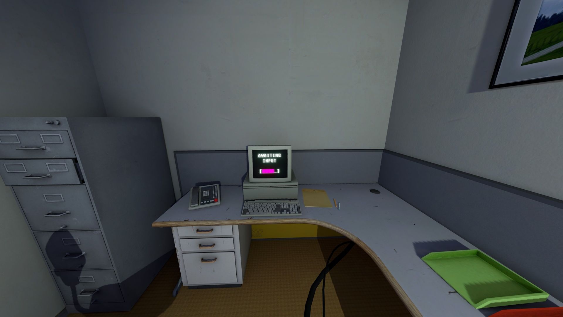 The Stanley Parable Ultra Deluxe: The Countdown Ending, Press "On" in the Mind Control Facility's power source. 1920x1080 Full HD Background.