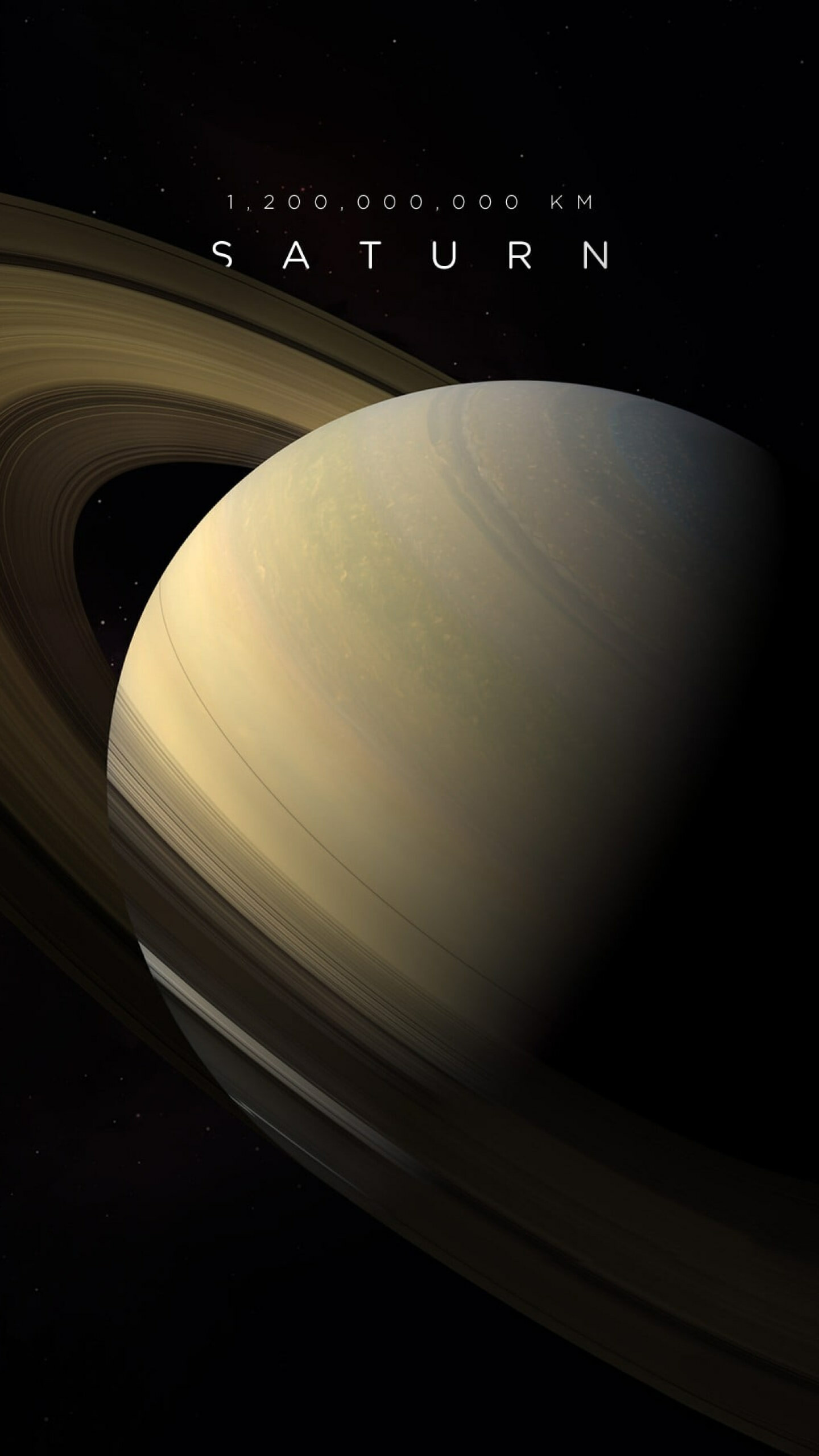 Saturn: Space, Universe, Stars, Planet, The jewel of the solar system. 1440x2560 HD Background.