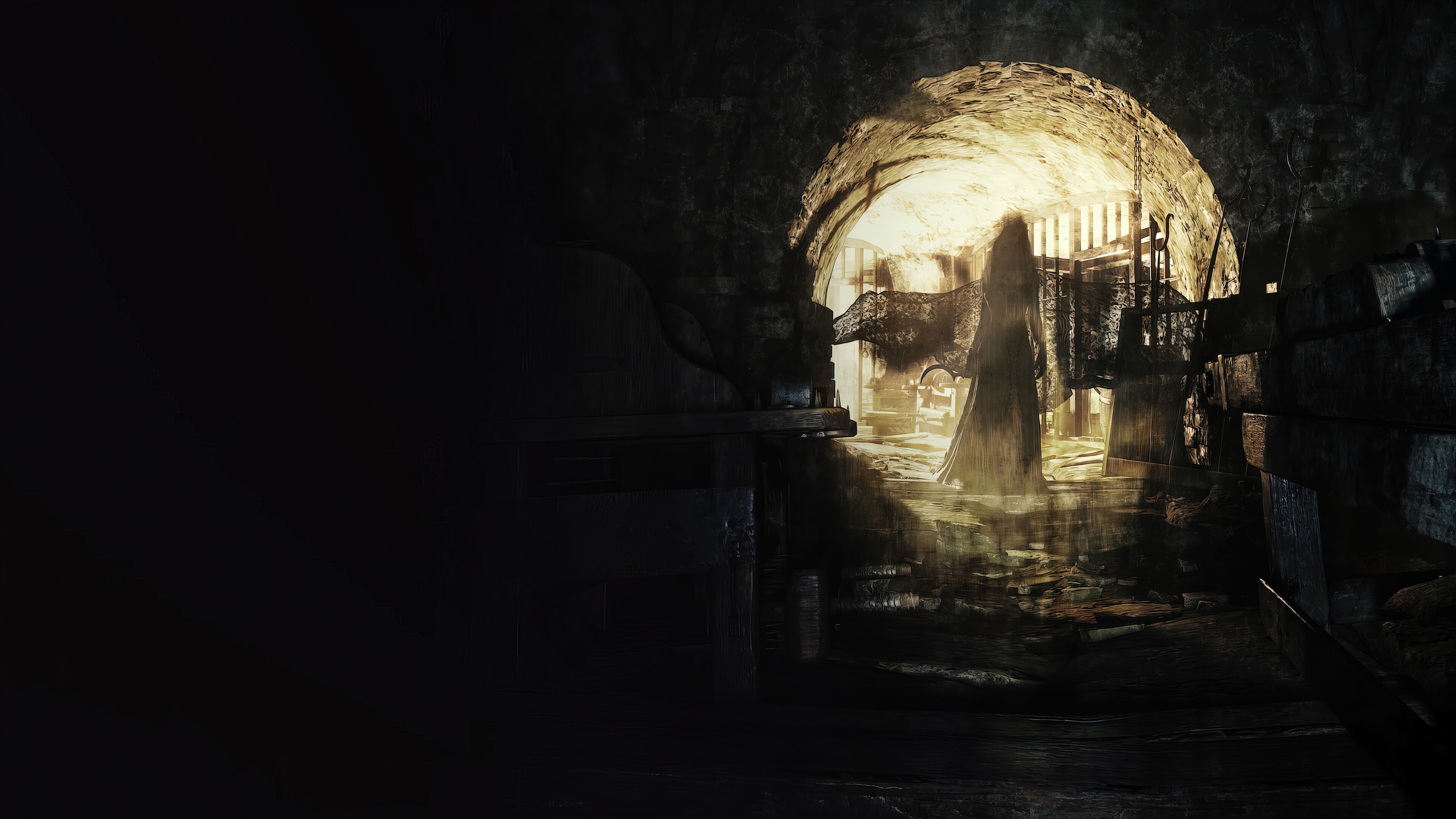 Resident Evil Village: The eighth major entry in the RE series, Survival horror. 3840x2160 4K Background.