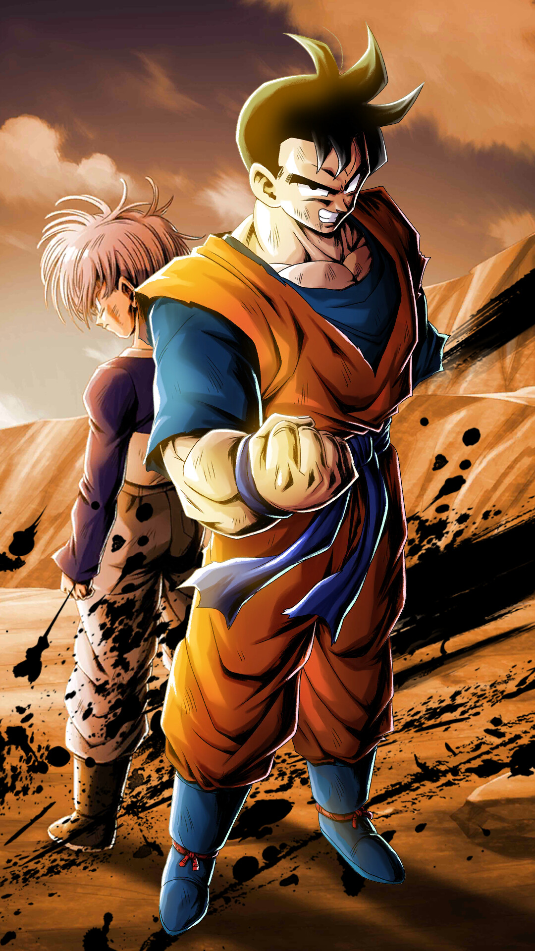 Gohan: The eldest son of Son Goku and Chi-Chi, The first Human and Saiyan hybrid, Dragon Ball. 1080x1920 Full HD Background.