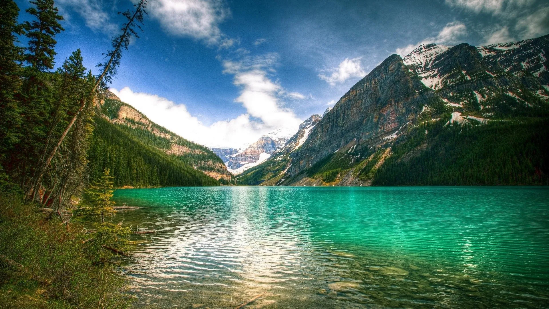 Lake Louise, Travels, Natural beauty, Serene ambiance, 1920x1080 Full HD Desktop