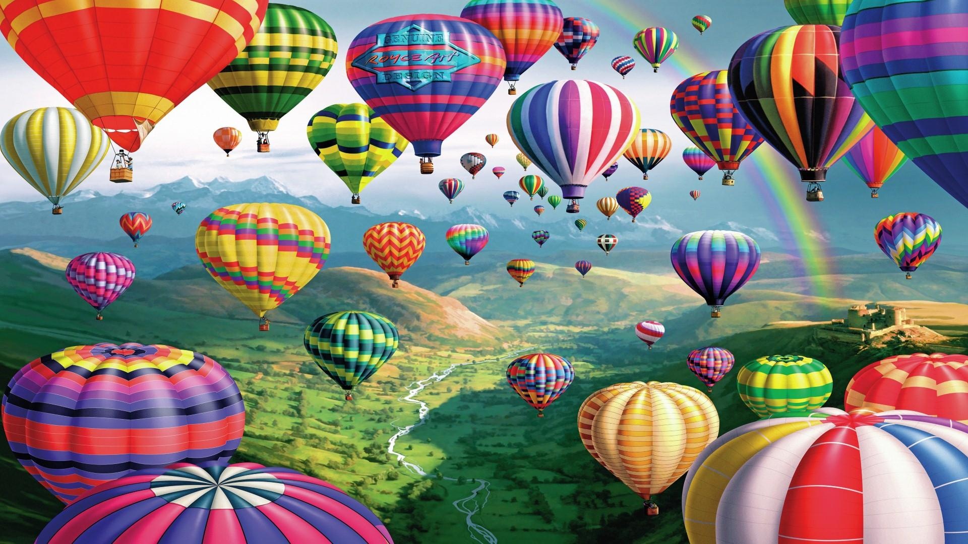 Hot Air Balloon: Aerostat, Royce Art, Art Design, Hot Air Balloon Festival. 1920x1080 Full HD Background.