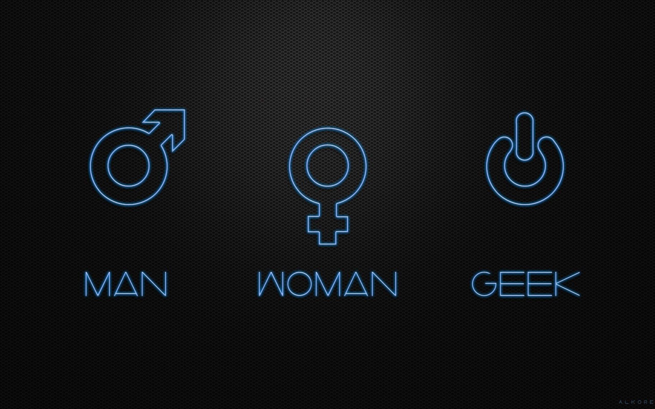 Geek: Man, Woman, An individual who obsesses over tech, video games and RPGs. 2560x1600 HD Wallpaper.