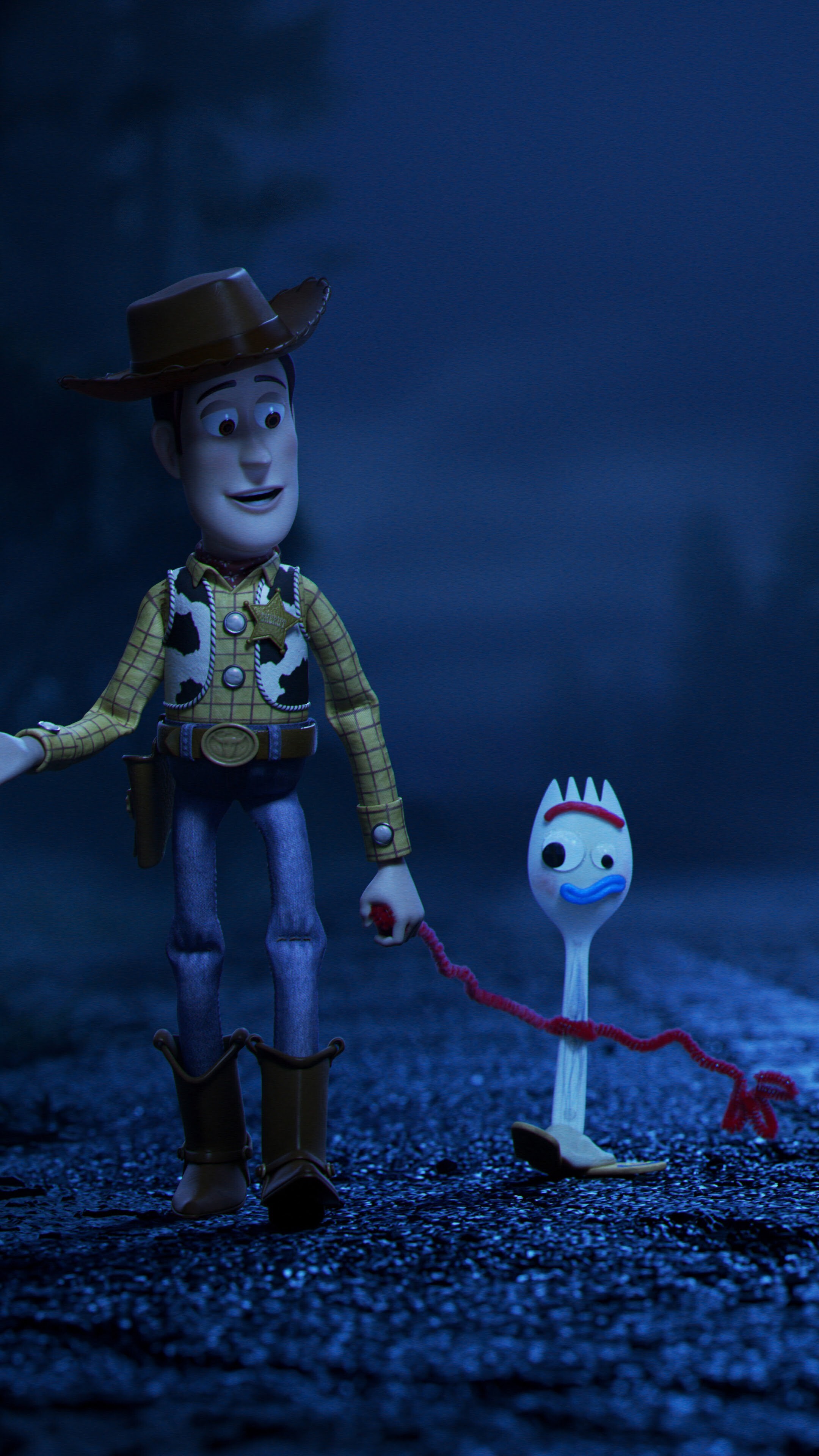 Toy Story: Woody and Forky, The fourth installment in Pixar's series. 2160x3840 4K Background.