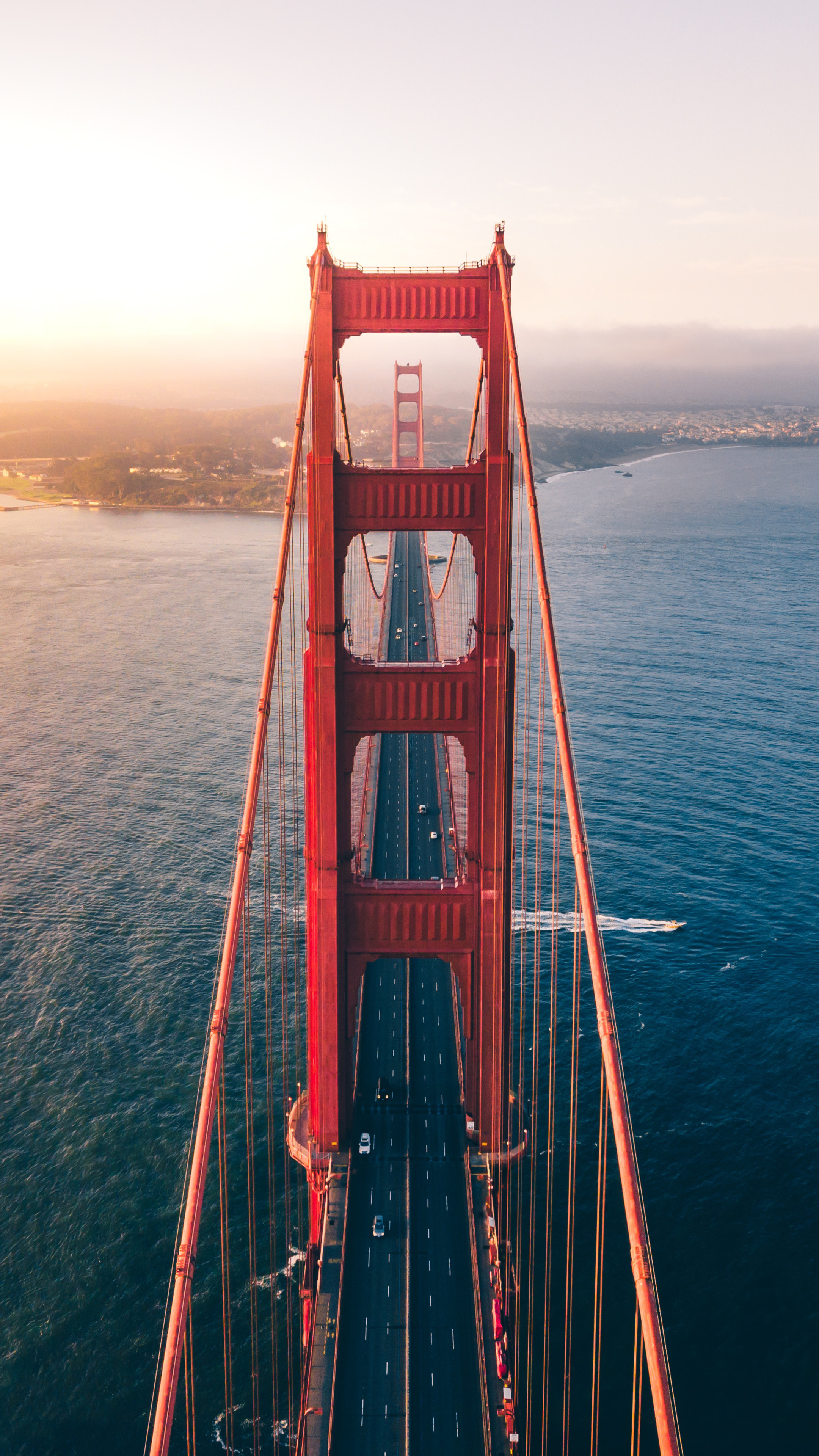 Bridge: The Golden Gate, The longest and the tallest suspension span in the world at the time of the opening. 2160x3840 4K Wallpaper.