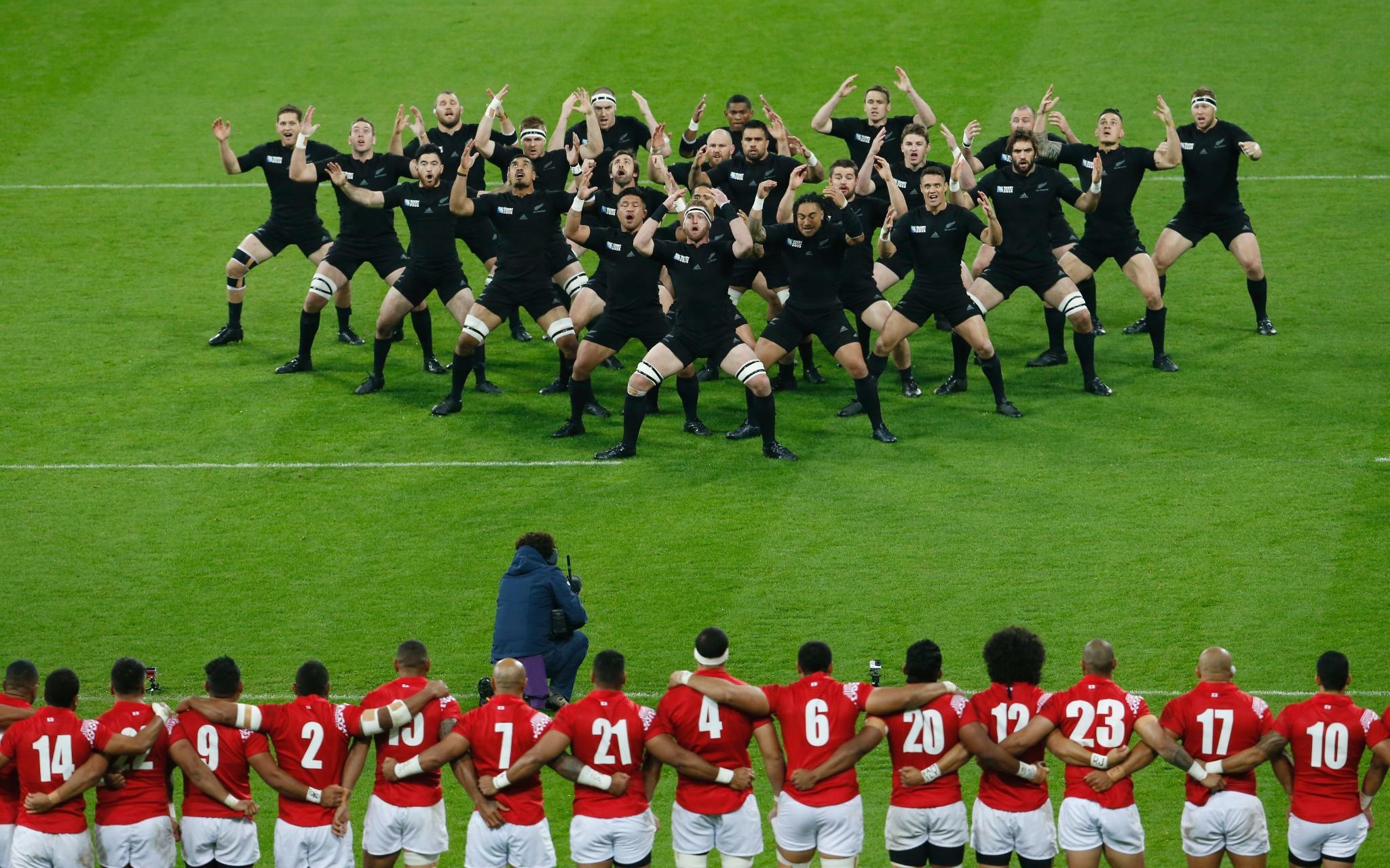 Haka: Rugby World Cup 2015, New Zealand v Tonga, St James Park, Newcastle. 2050x1280 HD Wallpaper.