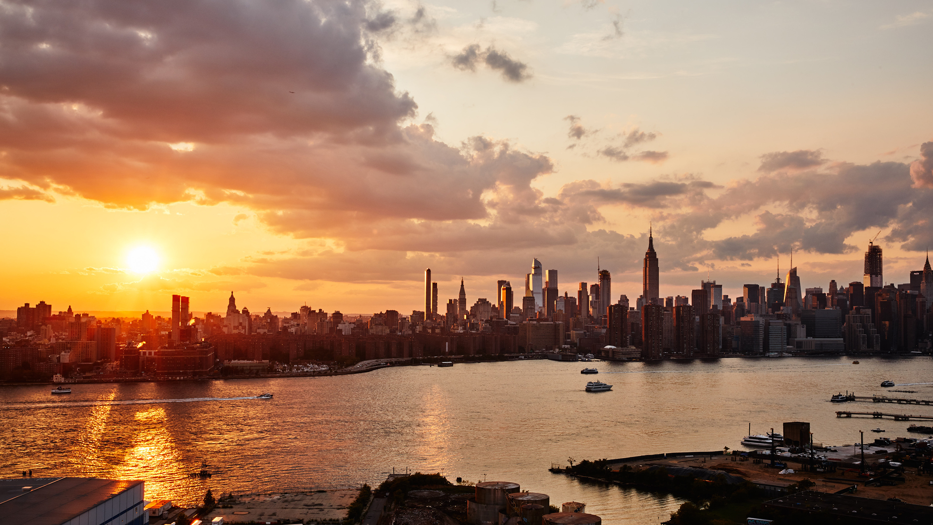 New York sunset, Winter rooftops, Midtown to Williamsburg, CNN Travel, 3000x1690 HD Desktop