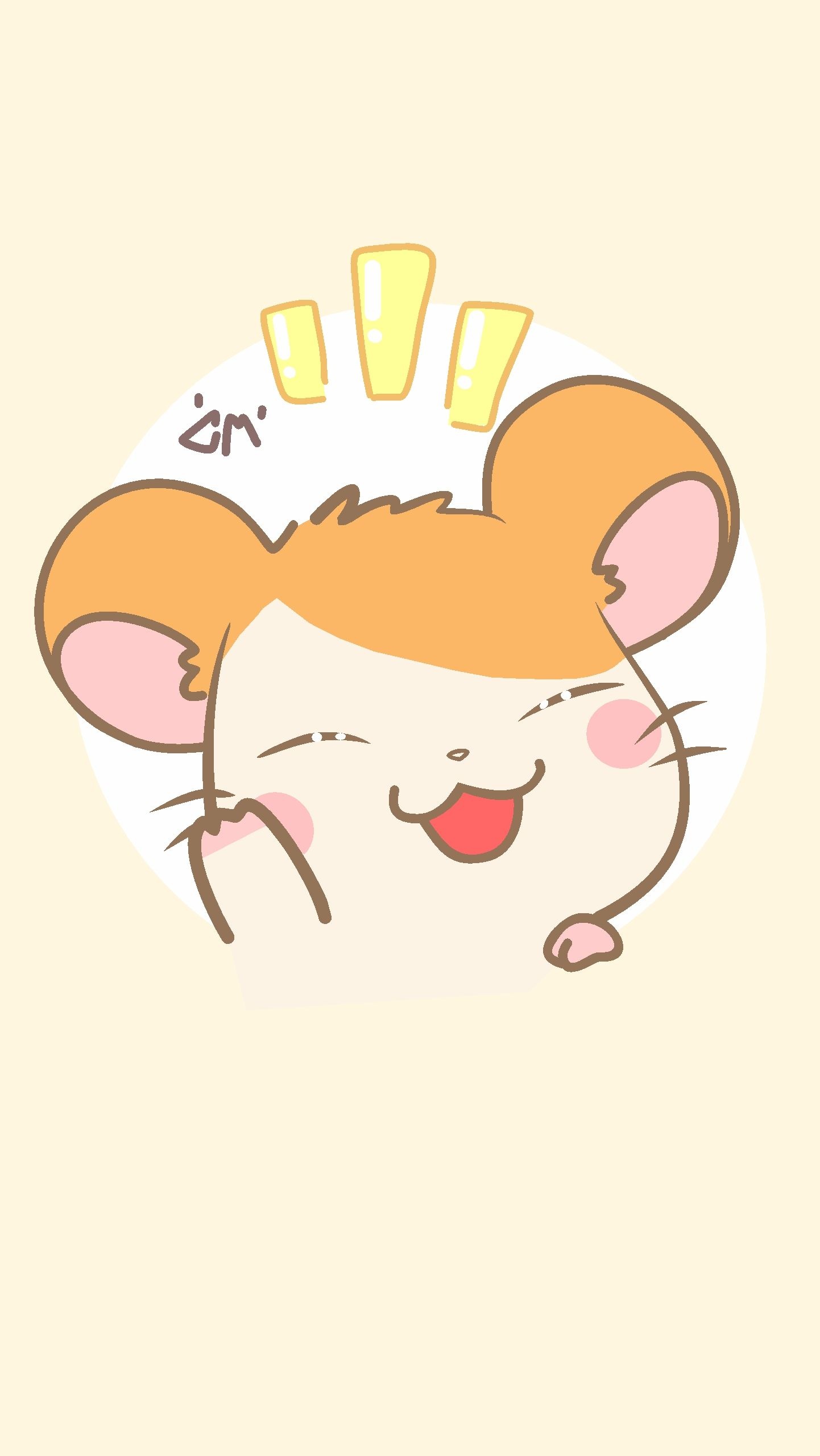 Happy Hamtaro, Cartoon hamster, Cute wallpaper, Delightful hamster, 1450x2560 HD Phone