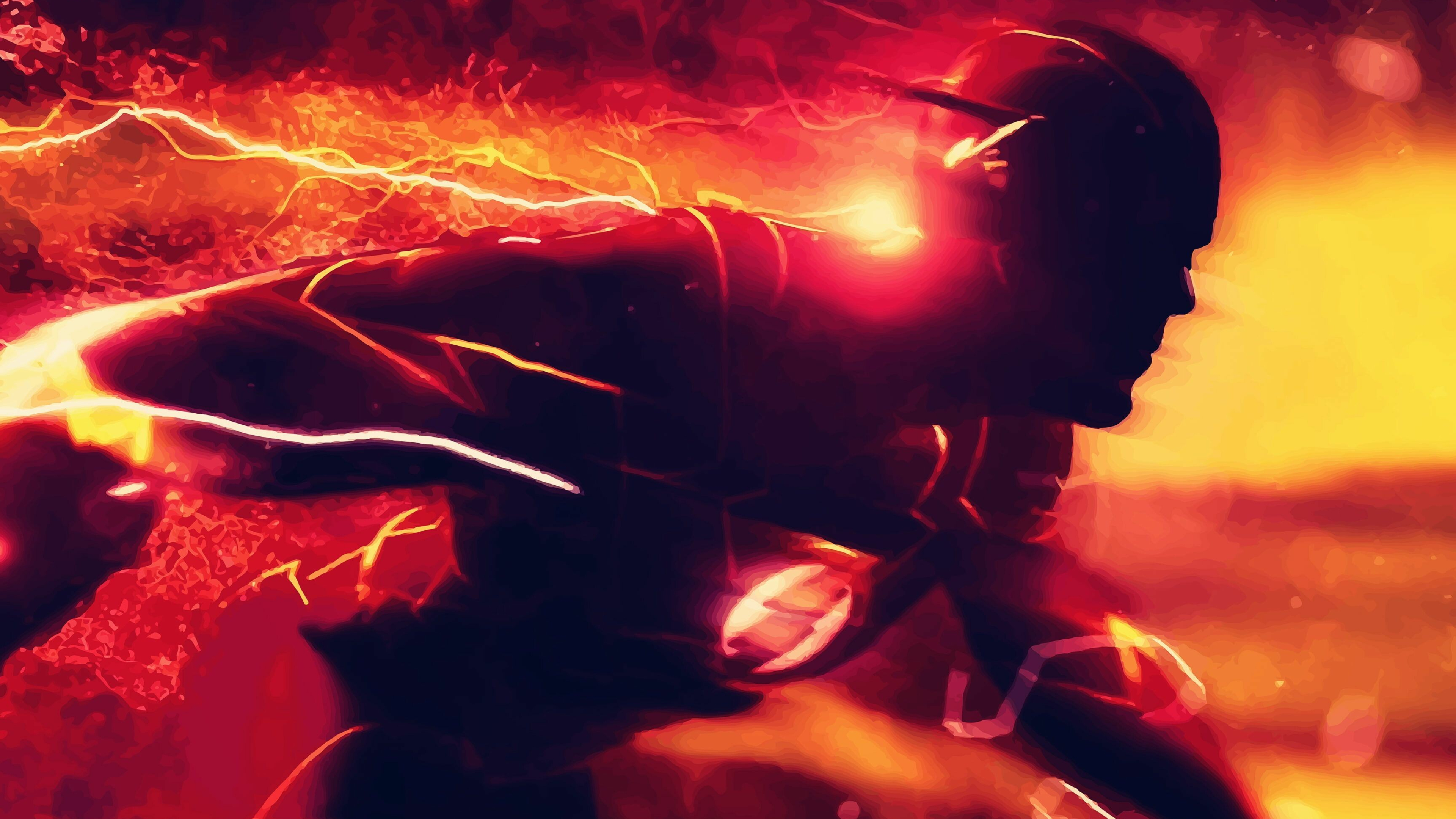 Flash (DC): Superheroes appearing in American comic books, The fastest man alive. 3840x2160 4K Wallpaper.