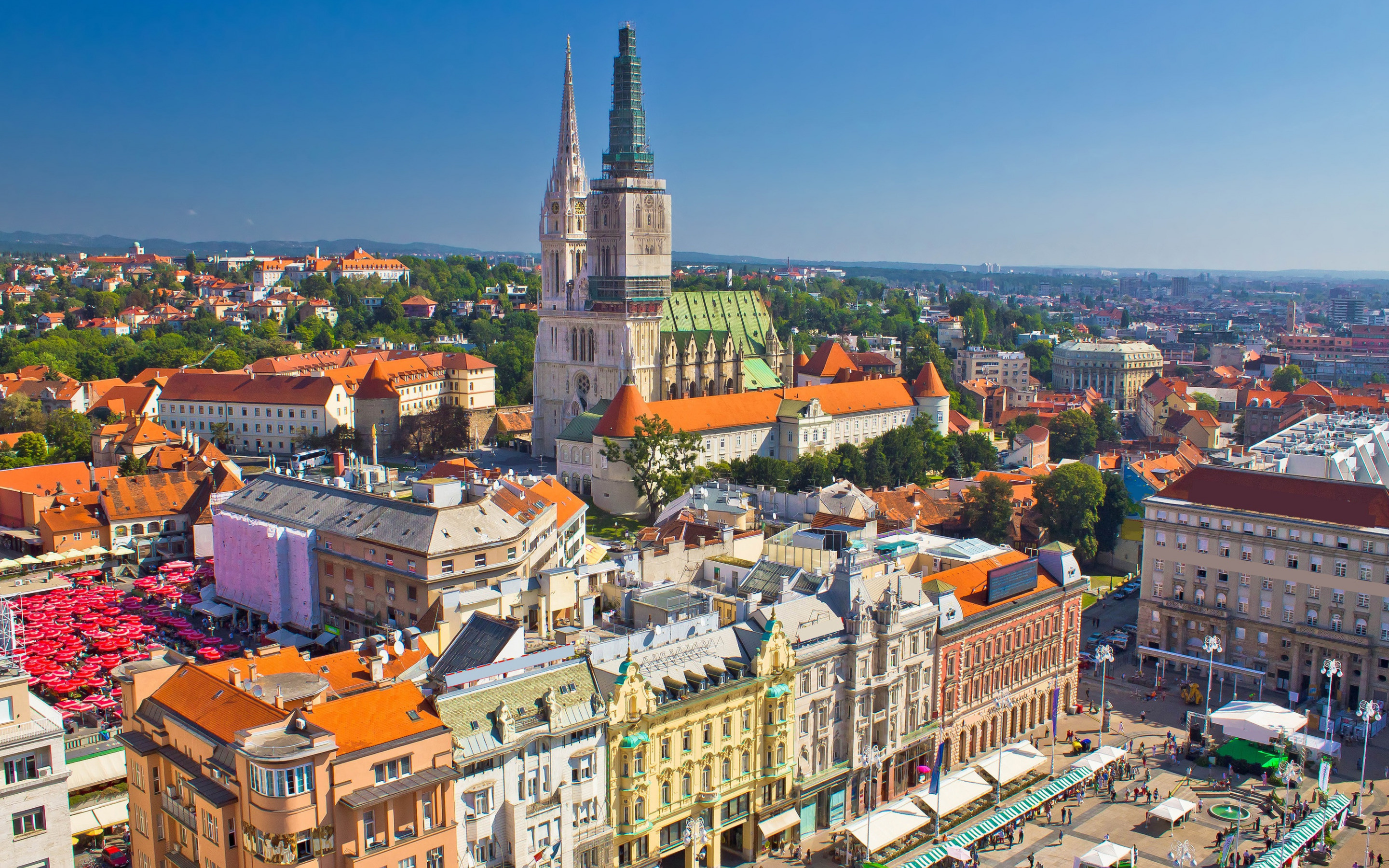 Zagreb, Stunning architecture, Zagreb Cathedral, Cityscape, 2880x1800 HD Desktop