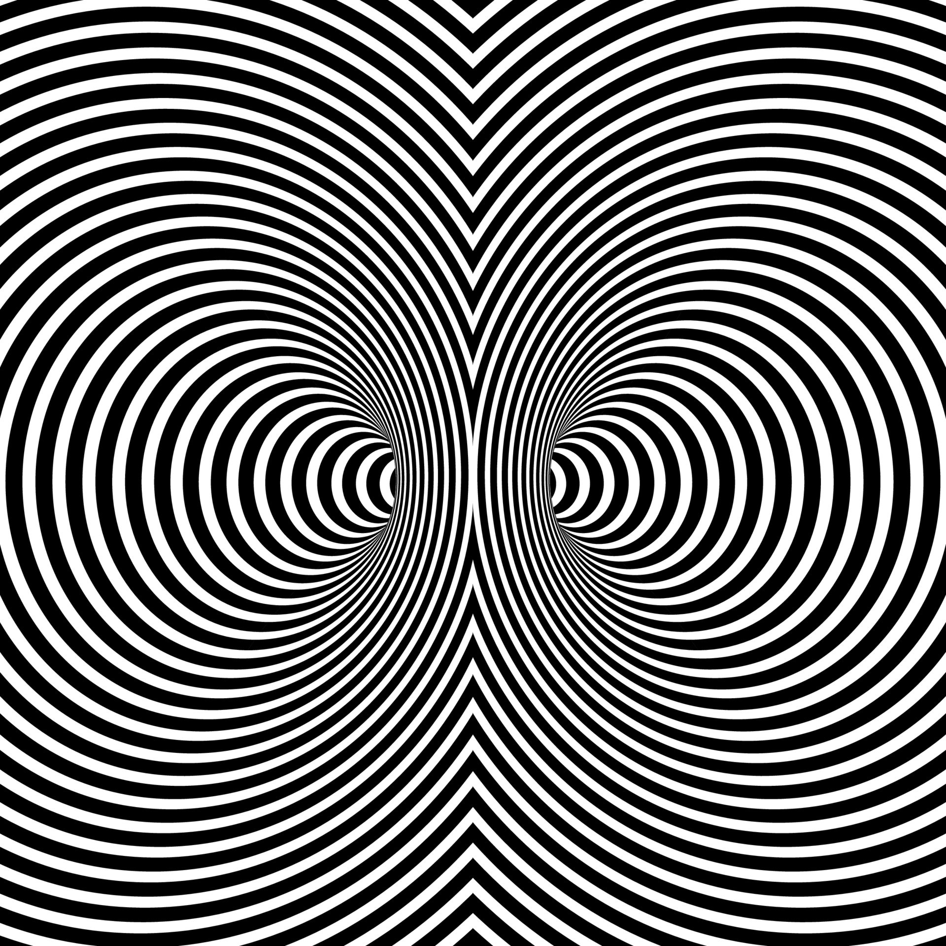 Hypnotic pattern, Abstract optical illusion, Geometric design, Visual fascination, 1920x1920 HD Phone