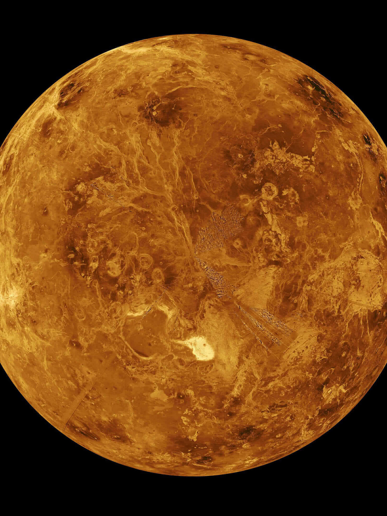 Venus: The planet with the highest albedo in the Solar System, Galactic. 1540x2050 HD Background.