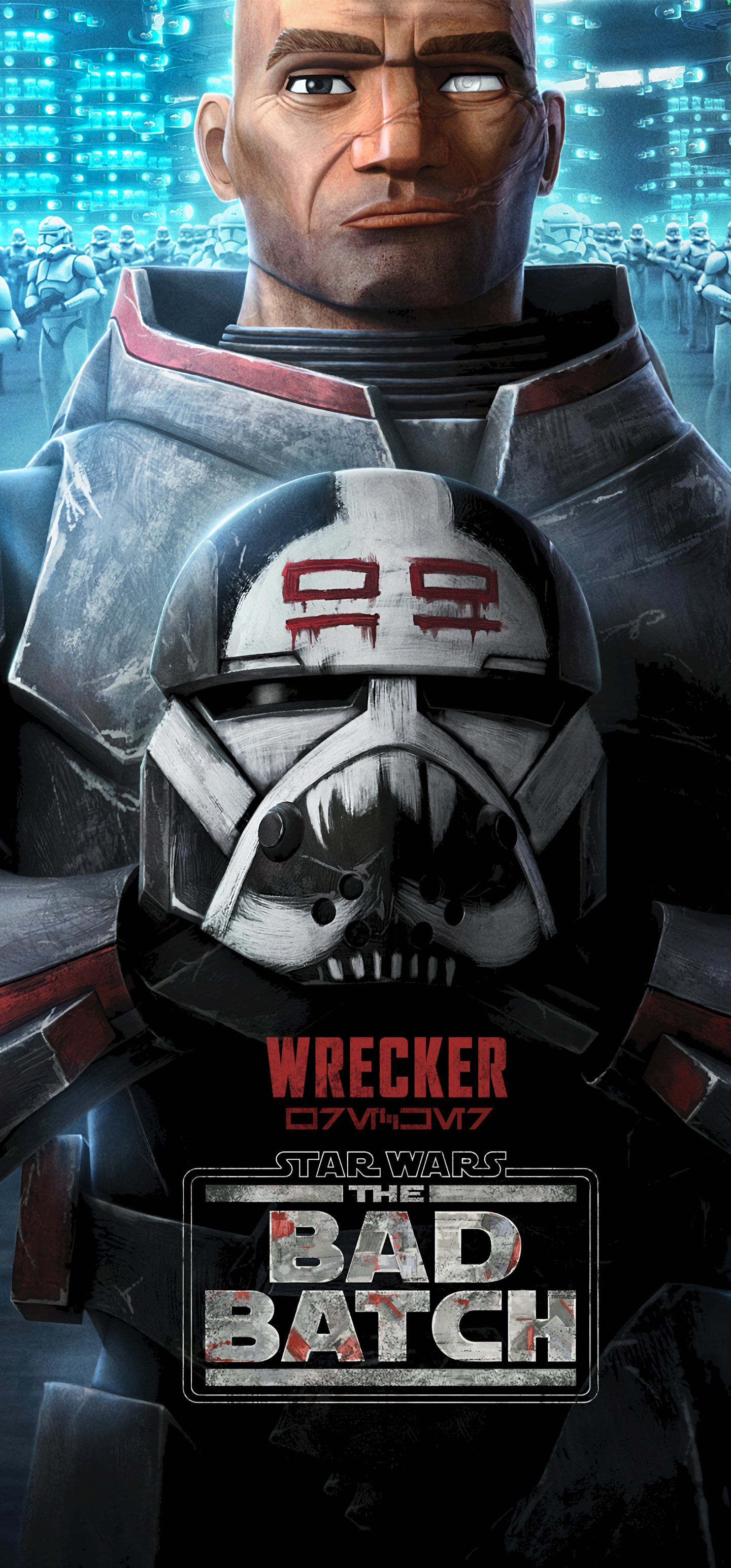 Star Wars: The Bad Batch: Wrecker, Much larger and stronger than the average clone trooper due to genetic mutations. 1440x3090 HD Wallpaper.