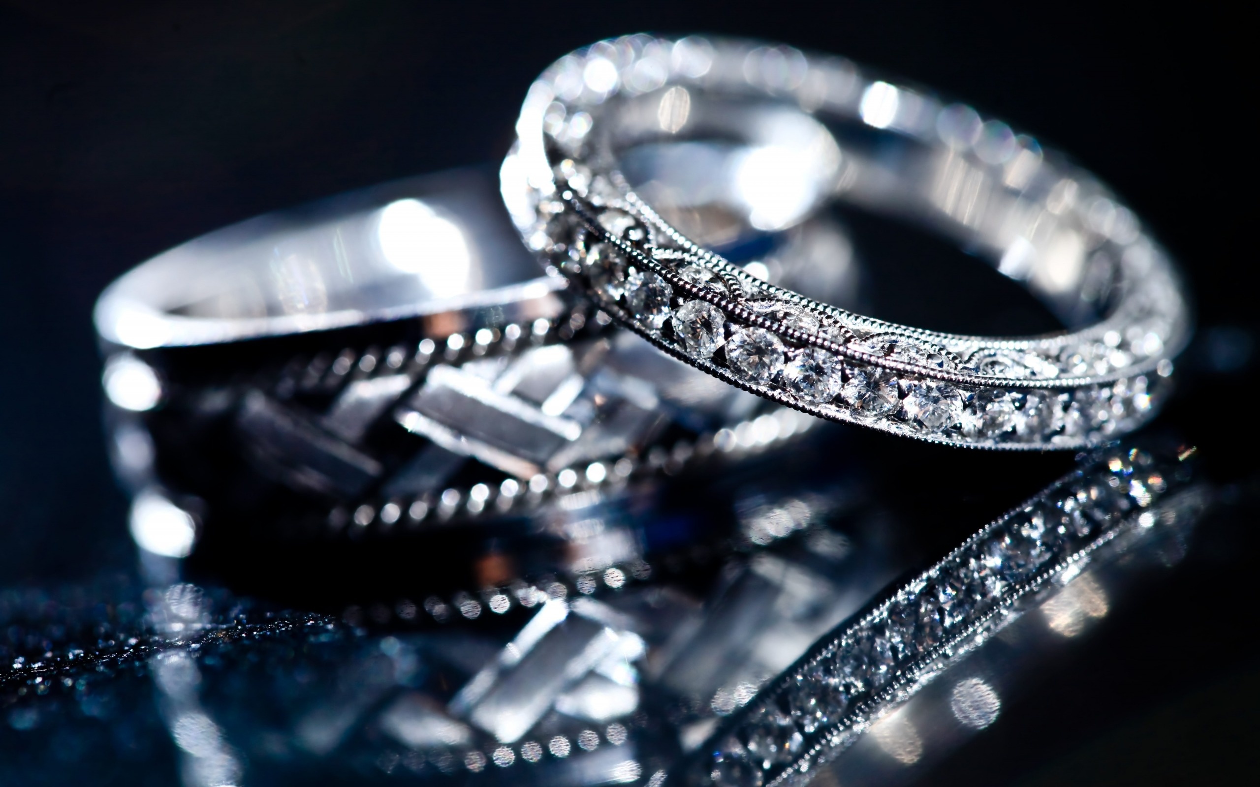 Luxury wedding rings, White gold jewelry, Sparkling diamonds, High-quality craftsmanship, 2560x1600 HD Desktop
