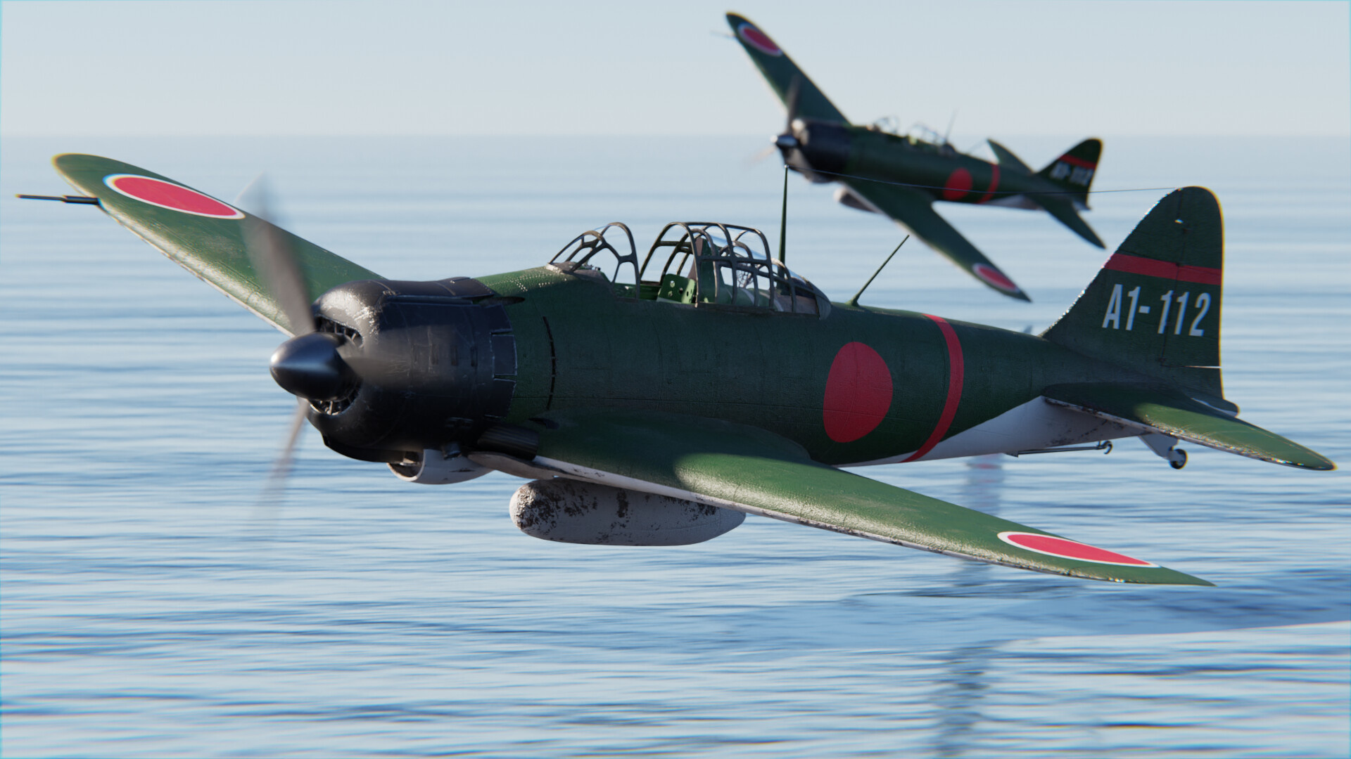 Mitsubishi A6M Zero, Artistic portrayal, Japanese fighter, WWII, 1920x1080 Full HD Desktop