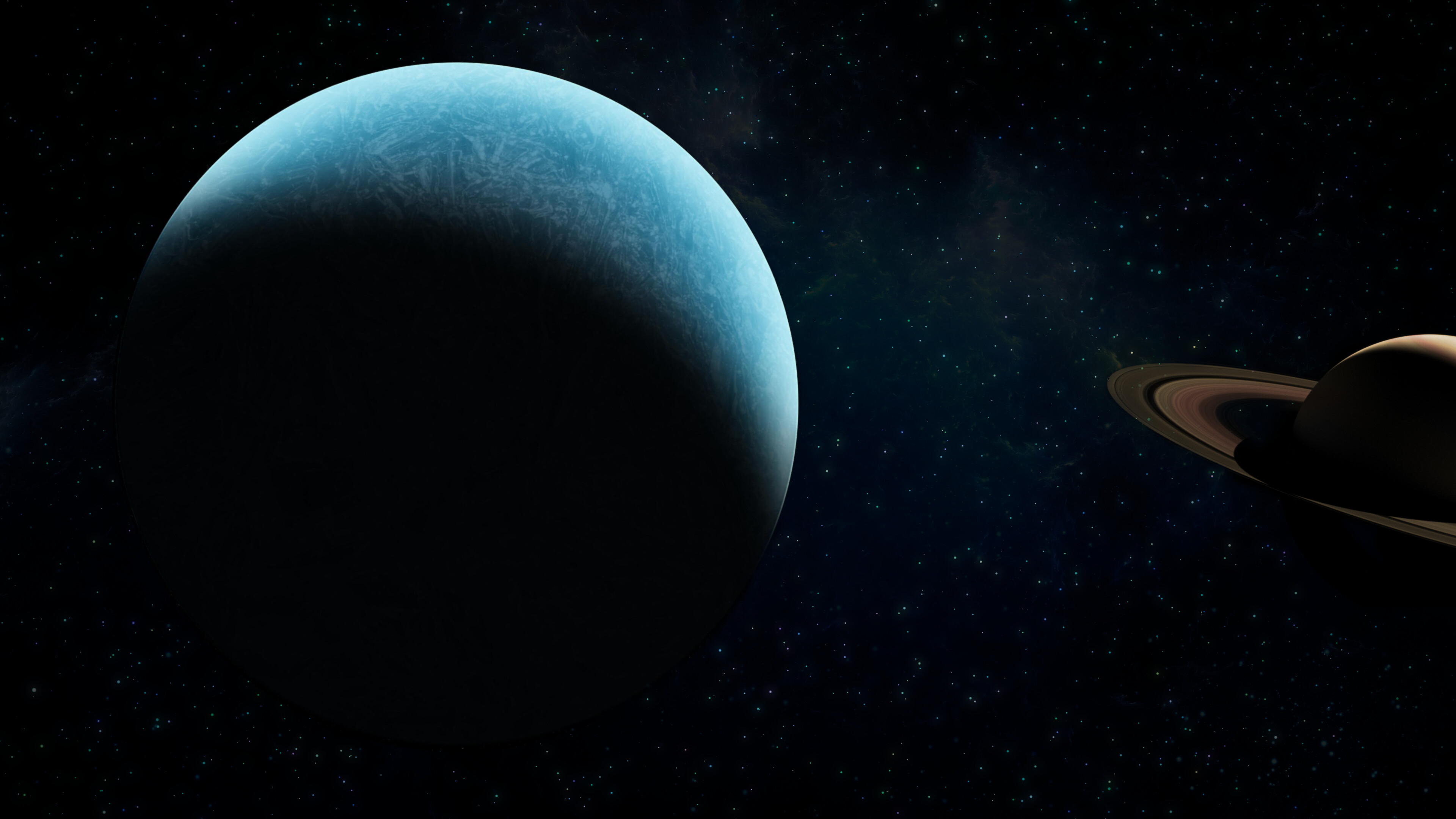 Uranus: NASA, The planet has the fourth-largest planetary mass in the Solar System. 3840x2160 4K Background.