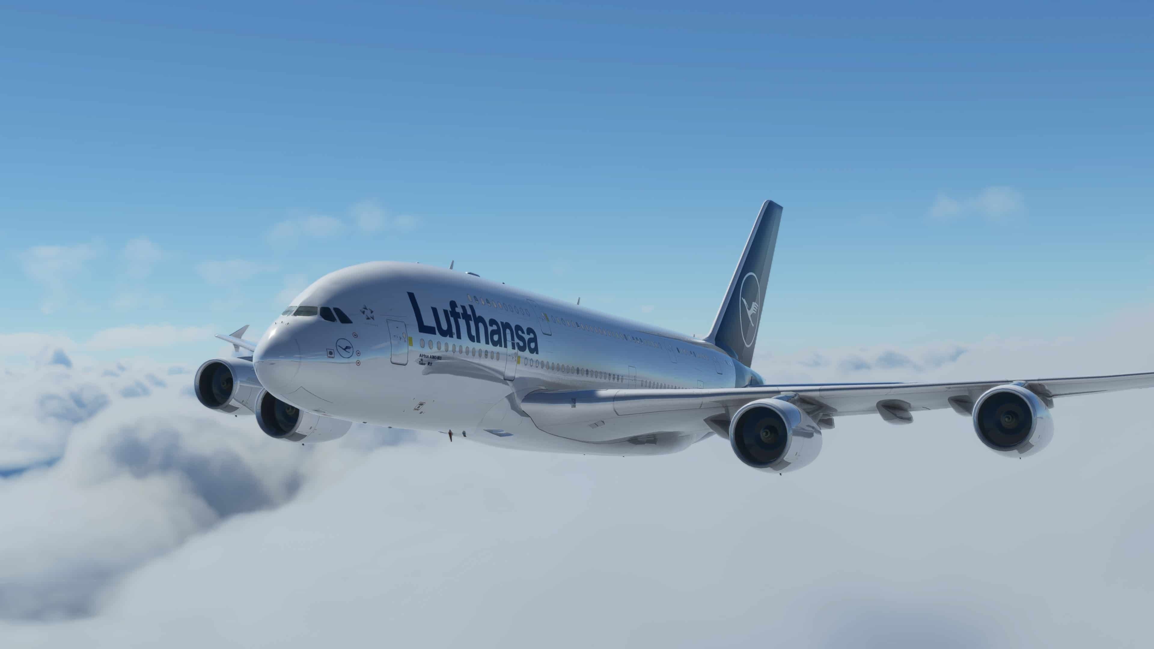 Lufthansa, Airbus A380, FSX converted, MSFS2020 aircrafts, 3840x2160 4K Desktop