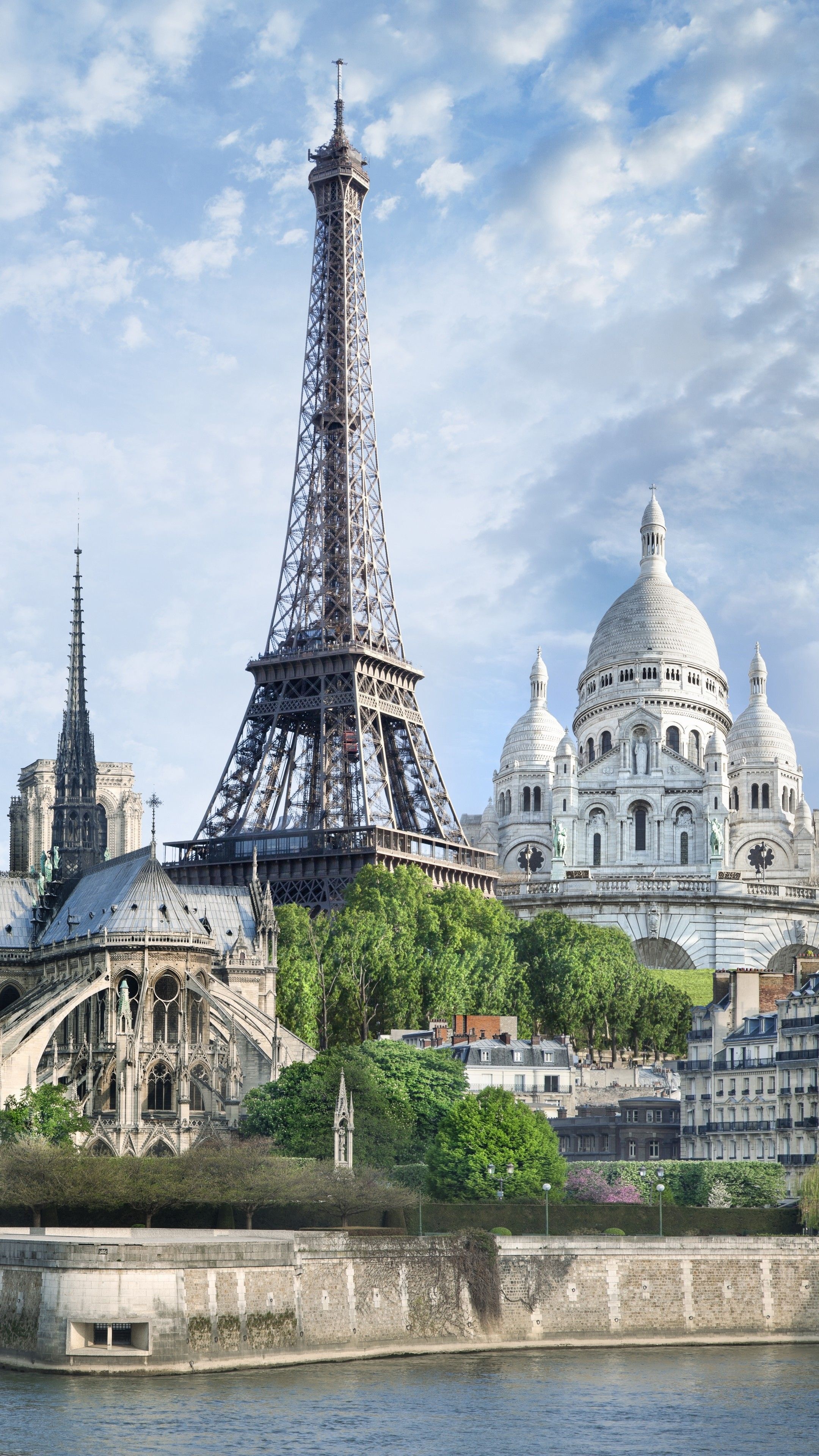 Paris: The historical district along the Seine in the city center has been classified as a UNESCO World Heritage Site since 1991. 2160x3840 4K Wallpaper.