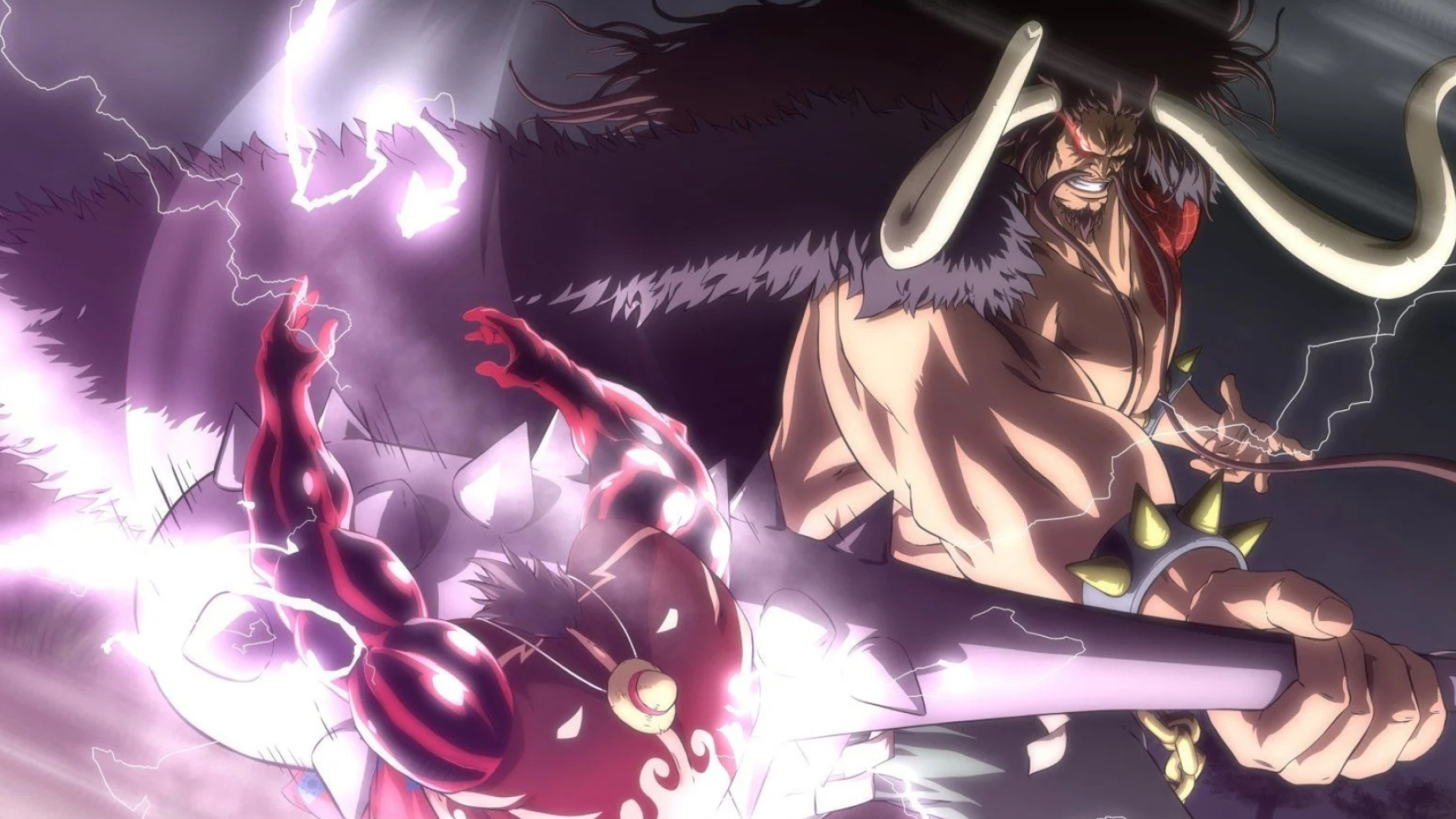 Luffy vs Kaido, One Piece, Intense battle, Epic clash, 1920x1080 Full HD Desktop