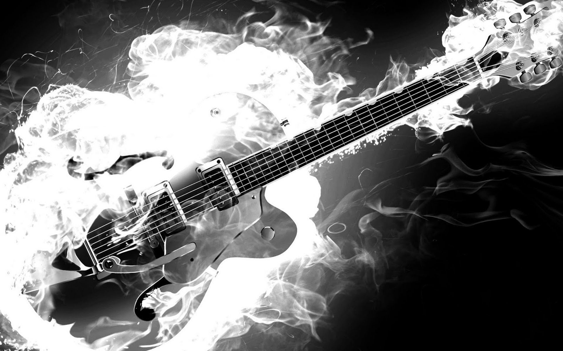 Guitar on fire, Fiery music, Breathtaking performance, Dynamic guitar, 1920x1200 HD Desktop