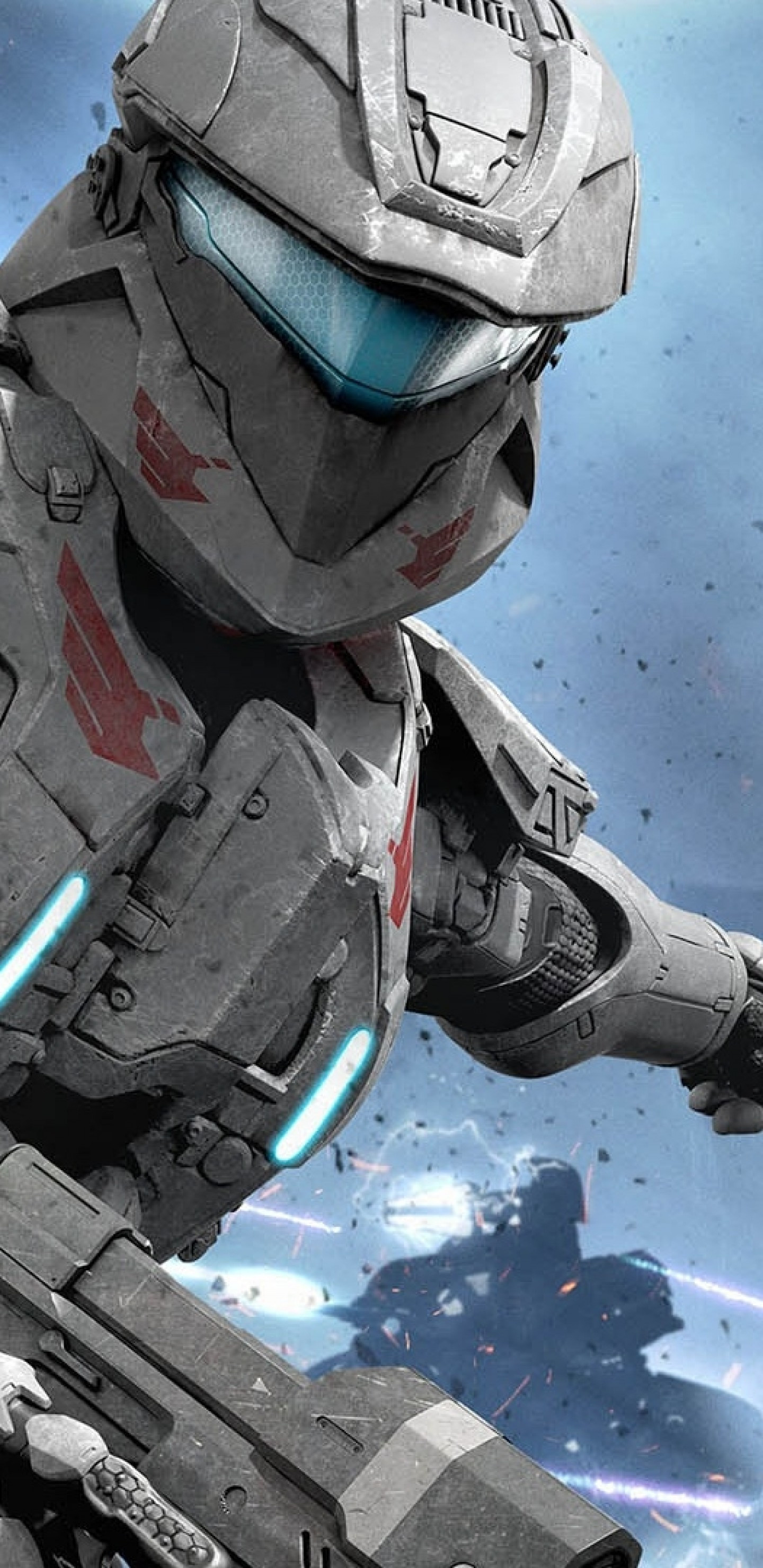 Halo: Spartan Assault, Suit and gun, War wallpapers, Samsung Galaxy, 1440x2960 HD Handy