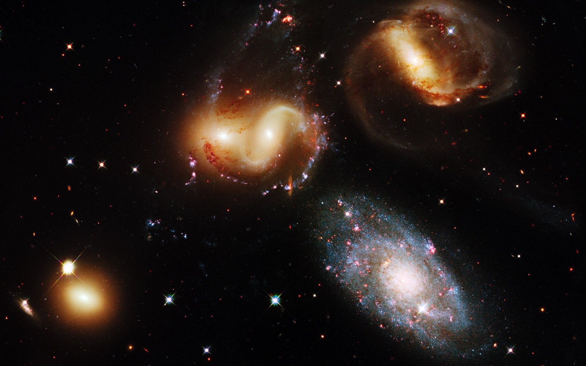 Stephan's Quintet, Sci-fi galaxy, HD wallpaper, Background image, 1920x1200 HD Desktop
