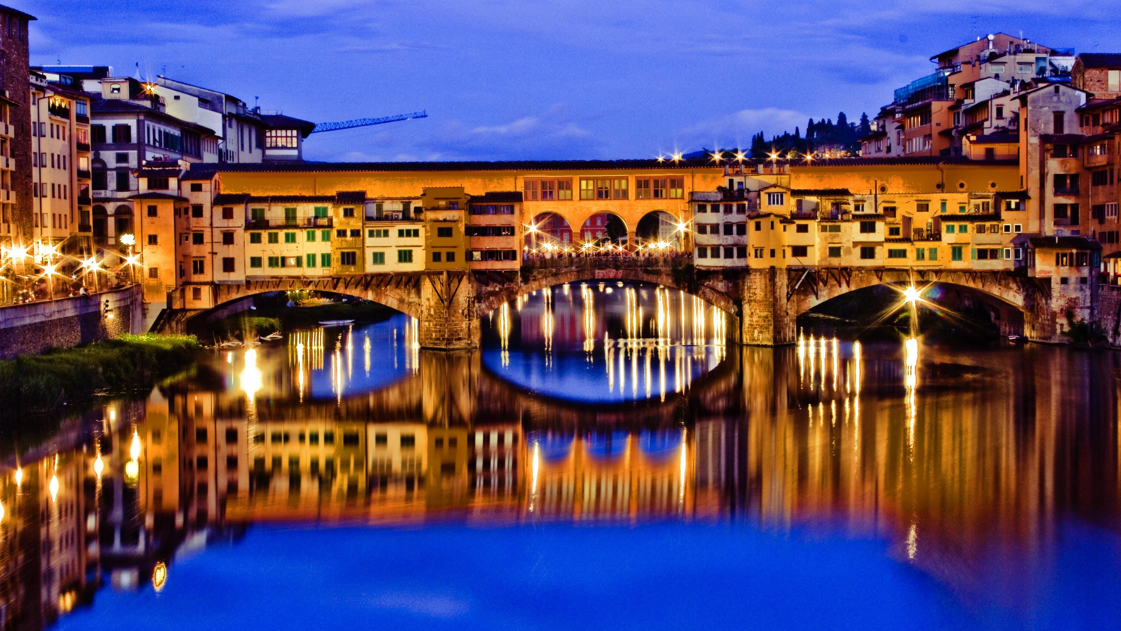 Ponte Vecchio, Wallpapers, Backgrounds, 3840x2160 4K Desktop