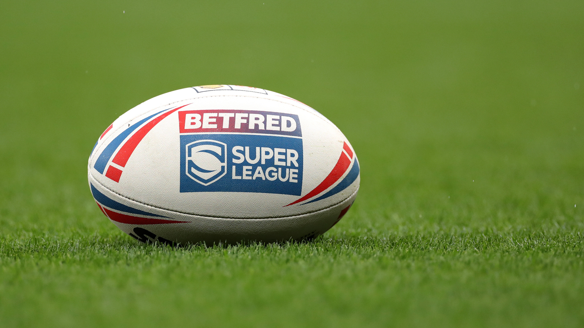 Rugby League: An official Betfred Super League ball, The top-level of the British system. 1920x1080 Full HD Background.
