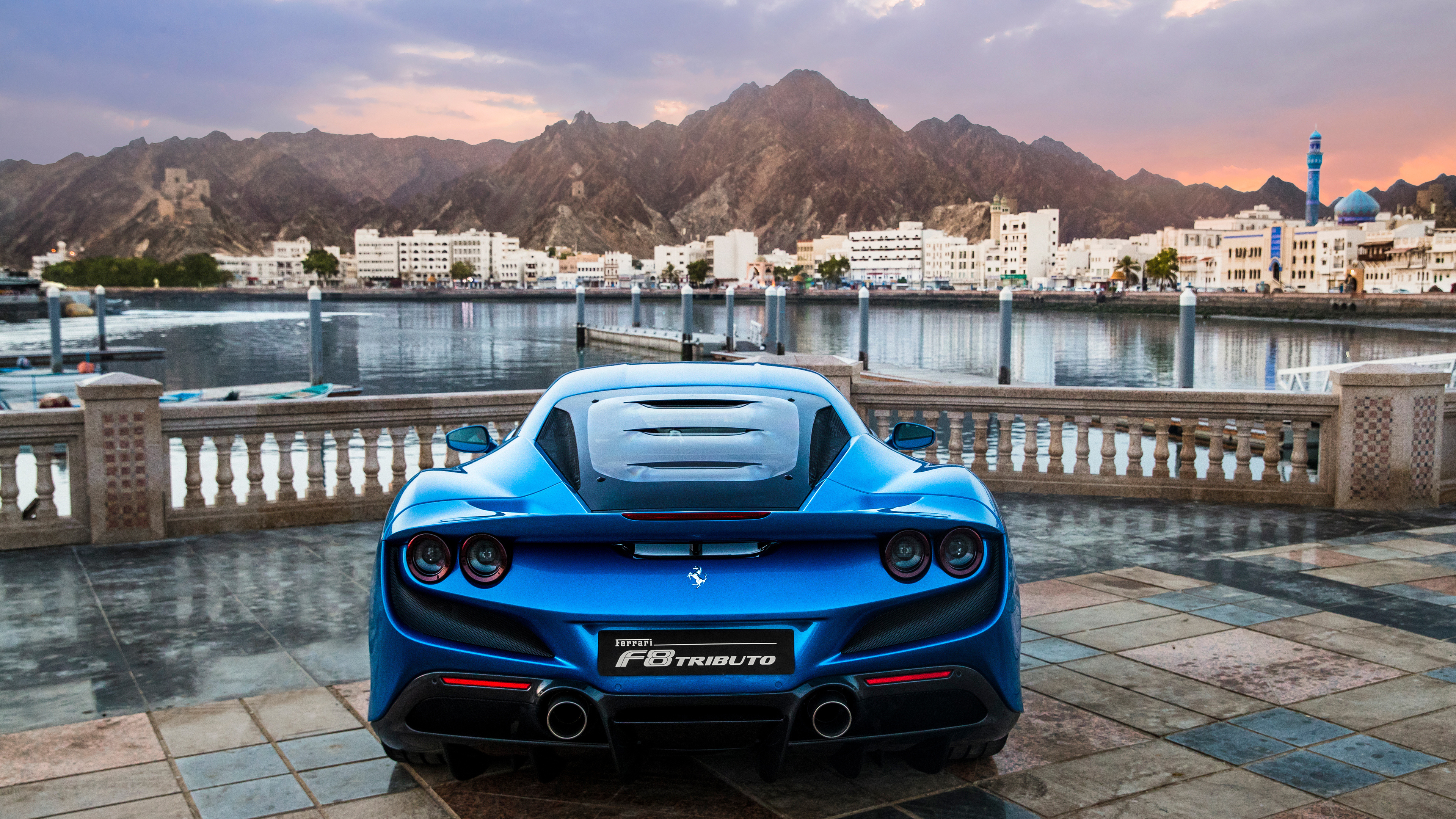 Ferrari F8 Tributo, Blue beauty, Exquisite design, Automotive elegance, 3840x2160 4K Desktop